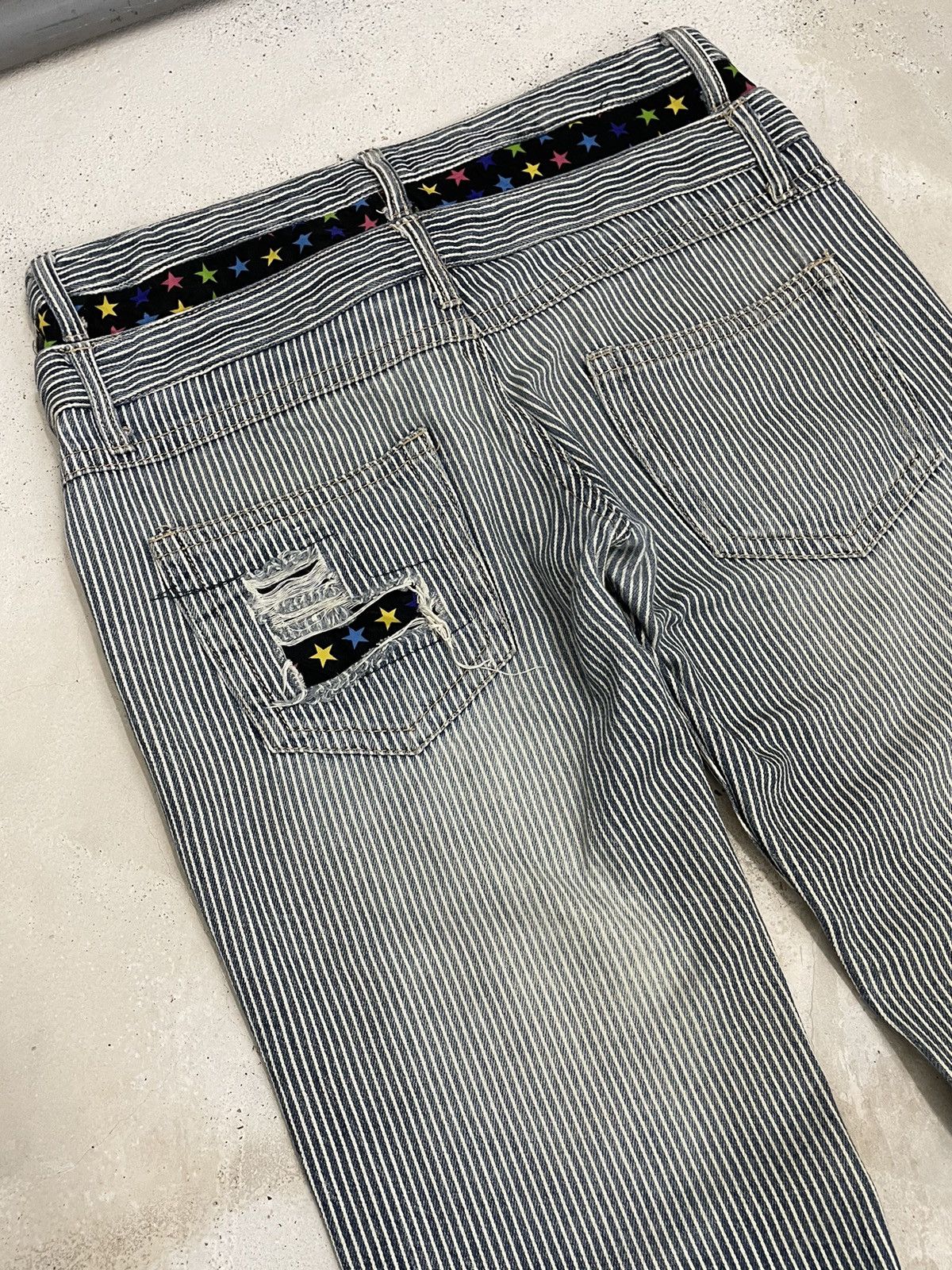 Hysteric Glamour × Japanese Brand Double Waist Distressed Tartan Plaid Star Junya Style Size US 31 - 13 Thumbnail