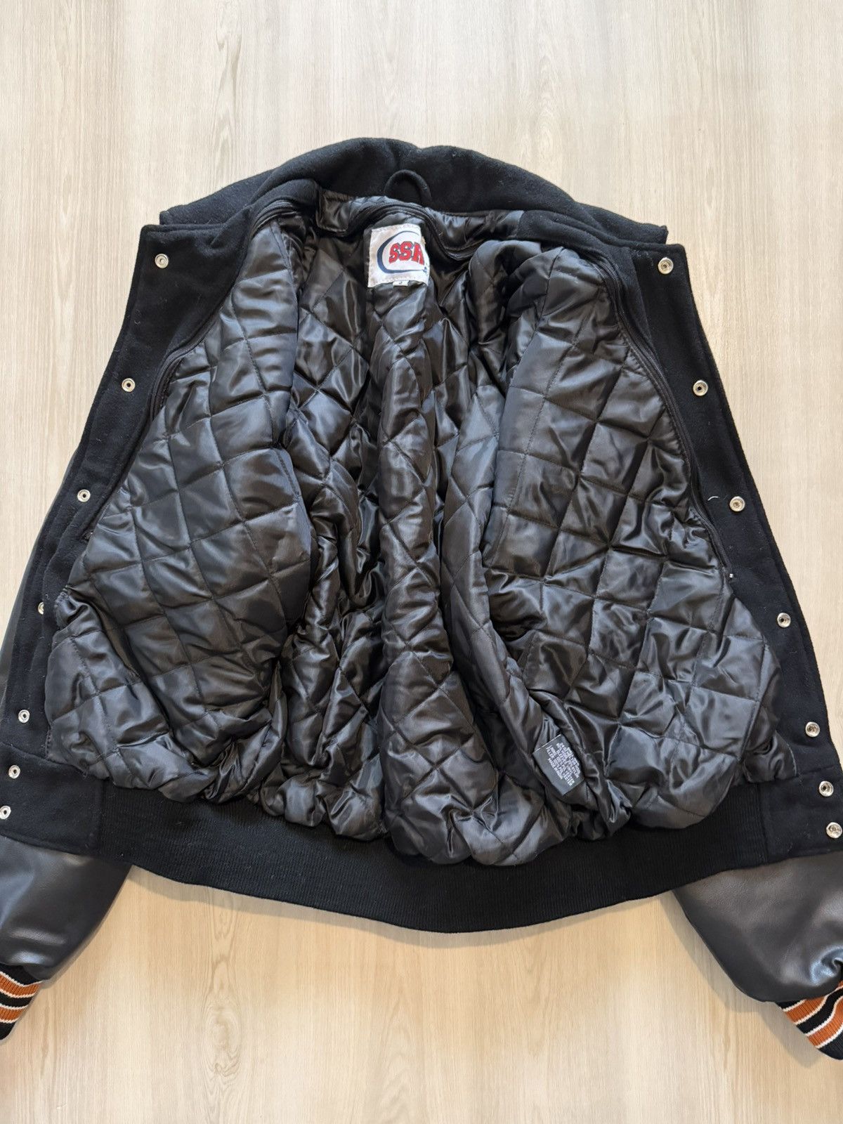 Vintage Y2K Varsity Wool Letterman Bomber Sz S Brown Black Size US S / EU 44-46 / 1 - 6 Thumbnail