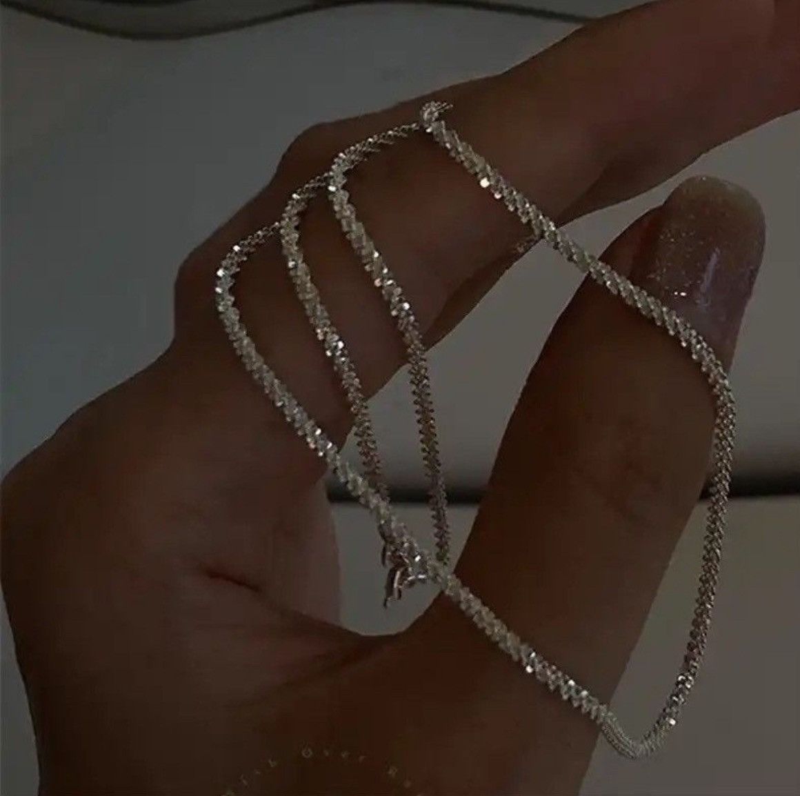 Jewelry Sparkling Silver Color Choker Necklace Size ONE SIZE - 2 Thumbnail