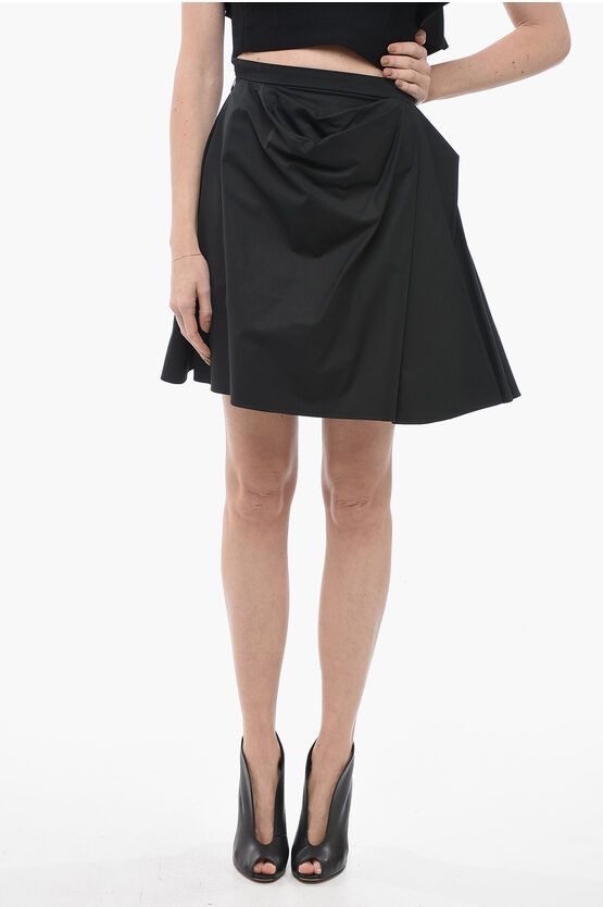 image of Alexander Mcqueen Miniskirt With Side Drape in Black, Women's (Size 27)