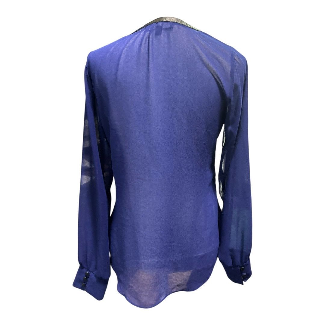 Sanctuary sanctuary Blue Sheer Blouse Size S Black leather trim Size S / US 4 / IT 40 - 2 Thumbnail