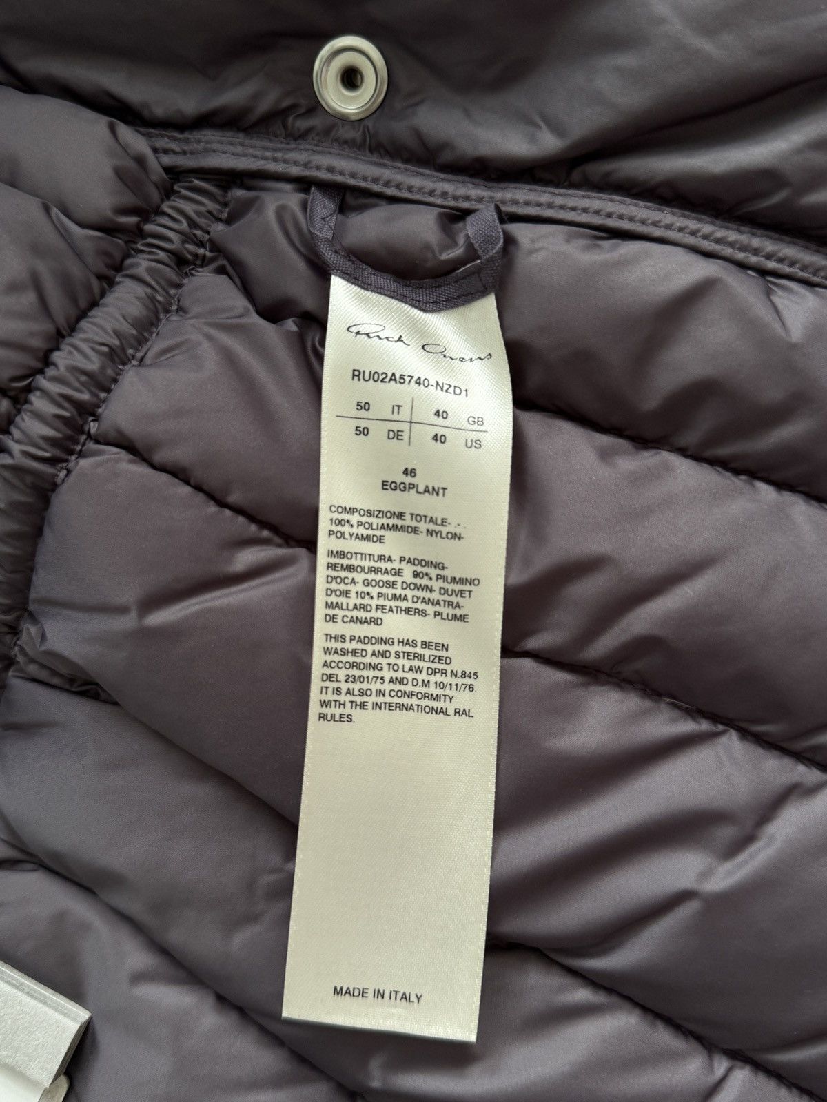 Rick Owens RICK OWENS PADDED CARGO EGGPLANT VEST SIZE: 50/L Size US L / EU 52-54 / 3 - 7 Thumbnail