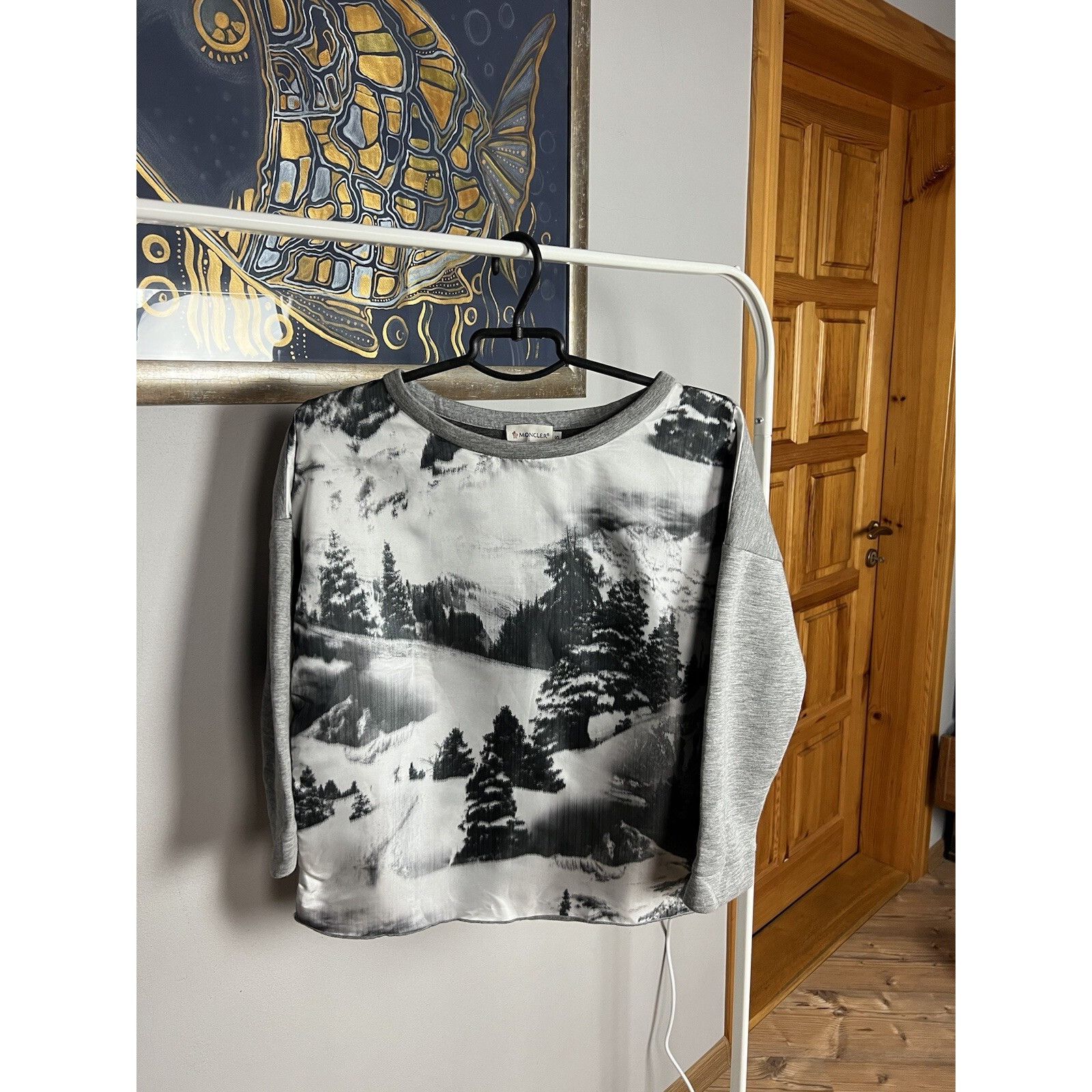 Moncler MINT! Moncler Maglia Girroccolo Gray Oversized Winter Nylon Size S / US 4 / IT 40 - 5 Thumbnail