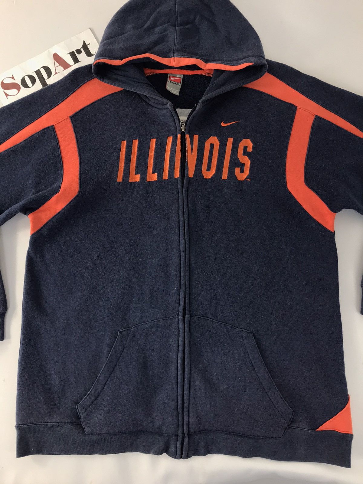 Nike Sweater Nike Team ILLINOIS Sportwear Zipper Hoodie Size US L / EU 52-54 / 3 - 3 Thumbnail