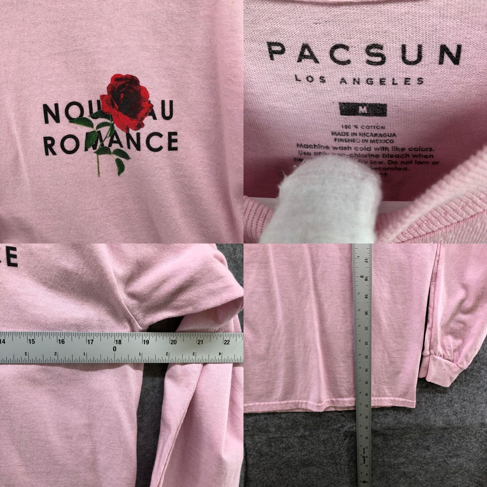 Pacsun VINTAGE PacSun Crewneck Long Sleeve T-Shirt Mens M Pink Nouveau Romance Rose Graphic 90s T-Shirt Mens Medium Pink Rose Size US M / EU 48-50 / 2 - 8 Thumbnail