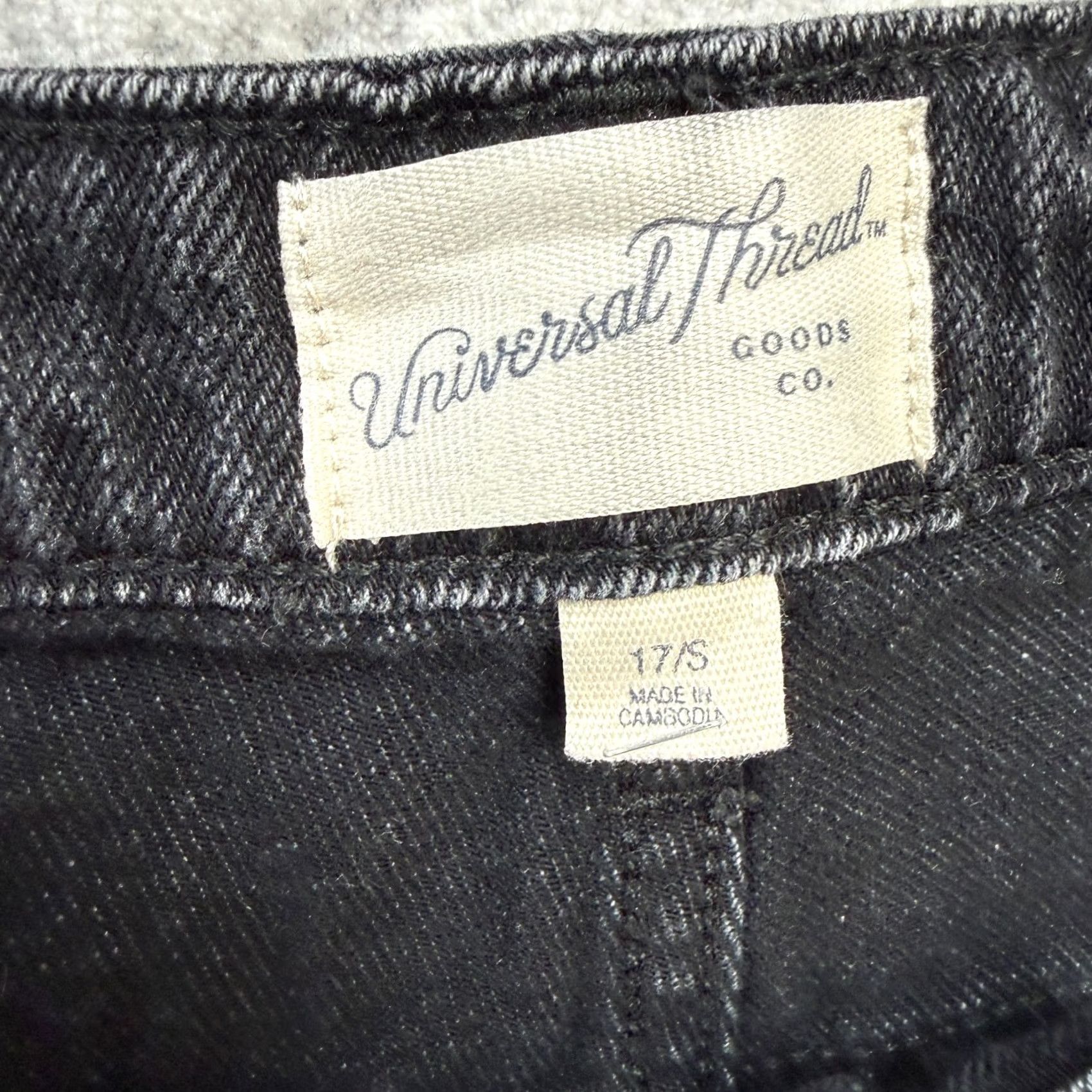 Vintage Universal Thread Jeans Womens 17 S Black Wash High Rise Wide Leg Baggy Relaxed Denim Jeans Baggy Straight Women S 17 Black Wash Wide-Leg Jeans Size 25" / US 0 / IT 36 - 4 Thumbnail