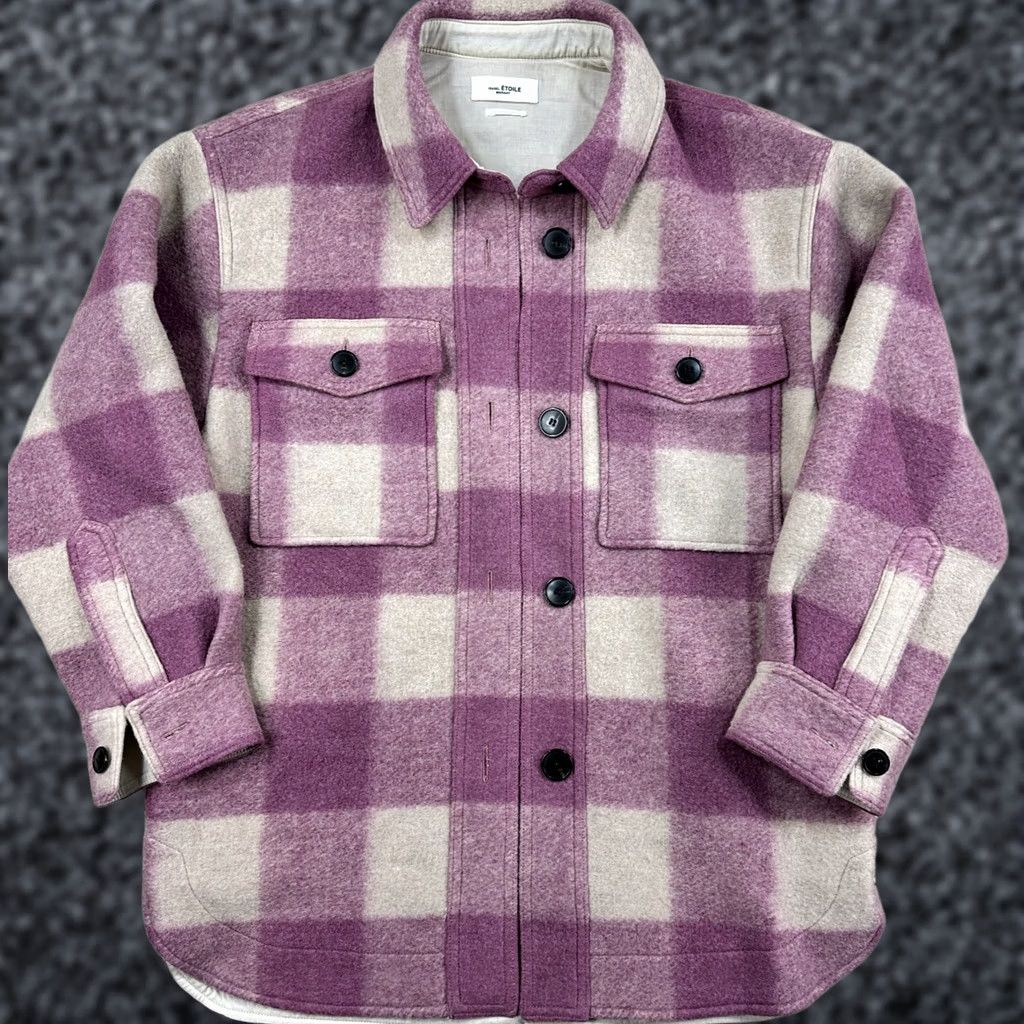 Isabel Marant Isabel Marant Etoile Womens Jacket Harveli Plaid Wool Blend XS Multicolor Rosewood Designer Size XS / US 0-2 / IT 36-38 - 1 Thumbnail
