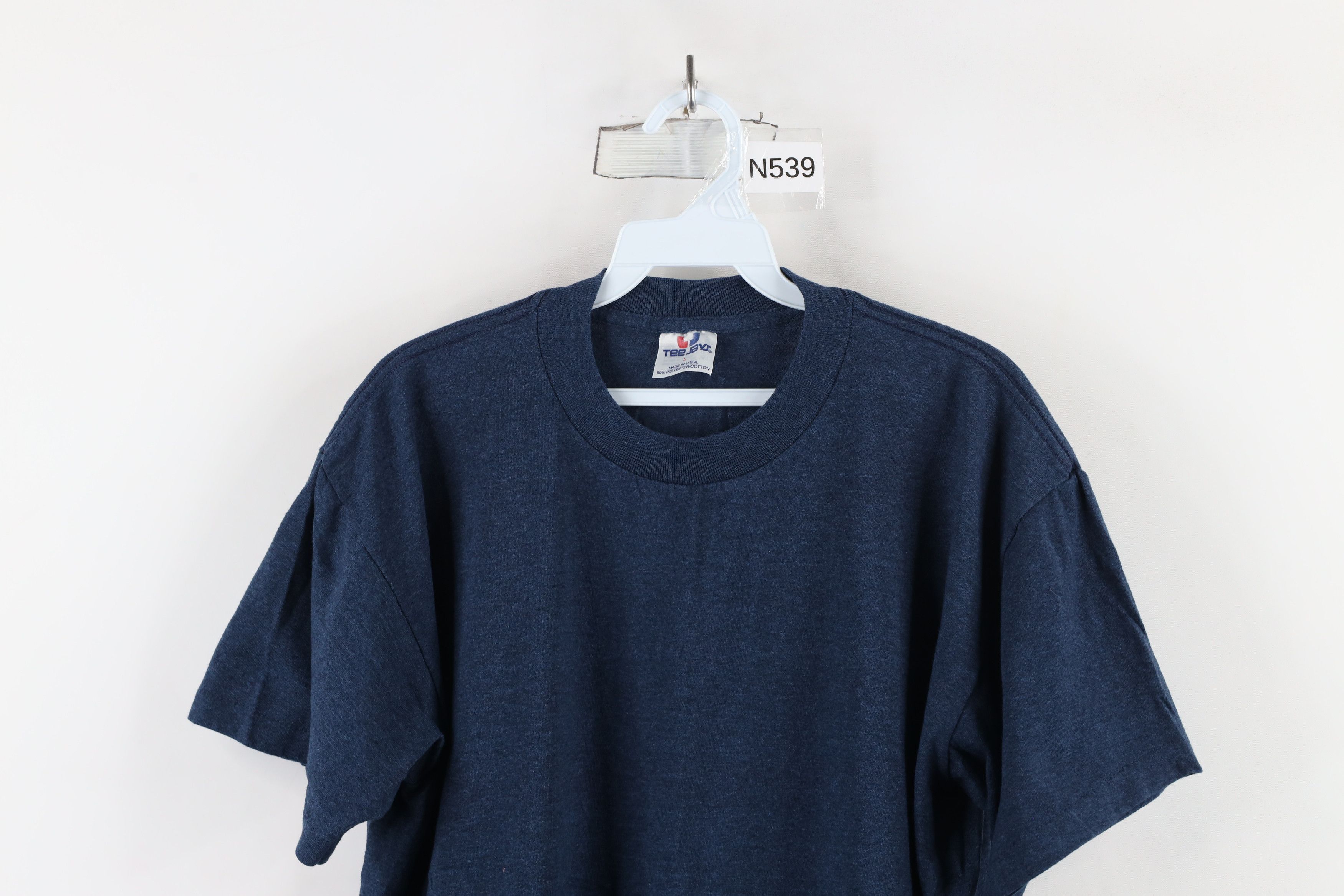 Vintage Vintage 90s Streetwear Blank Short Sleeve T-Shirt Blue USA Size US L / EU 52-54 / 3 - 2 Thumbnail