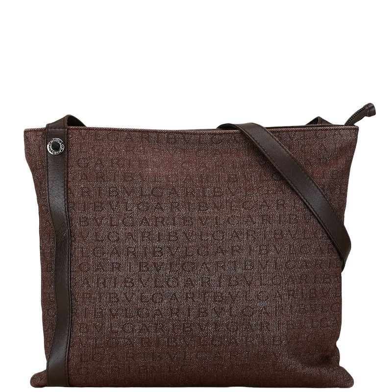 Bvlgari Bvlgari Bvlgari Canvas Leather Logo Mania Shoulder Bag Canvas Crossbody Bag in Very Good Condition Size ONE SIZE - 1 Thumbnail