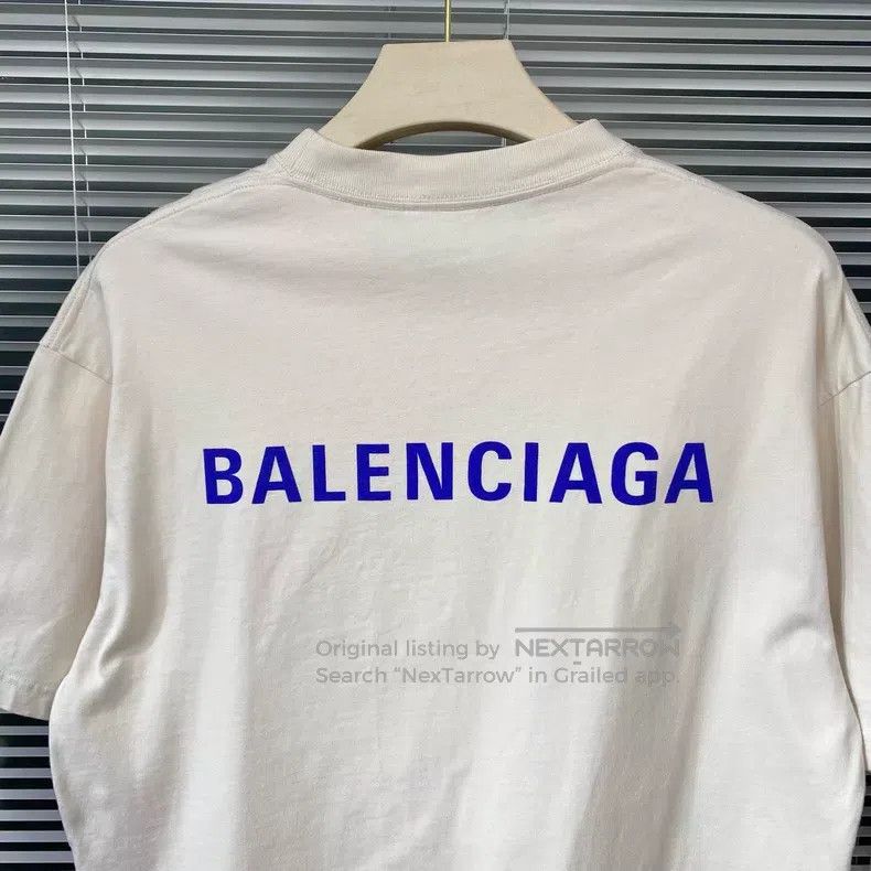 Balenciaga Balenciaga Beige Short Sleeve T-Shirt with Letter Print Lo Size US S / EU 44-46 / 1 - 5 Thumbnail