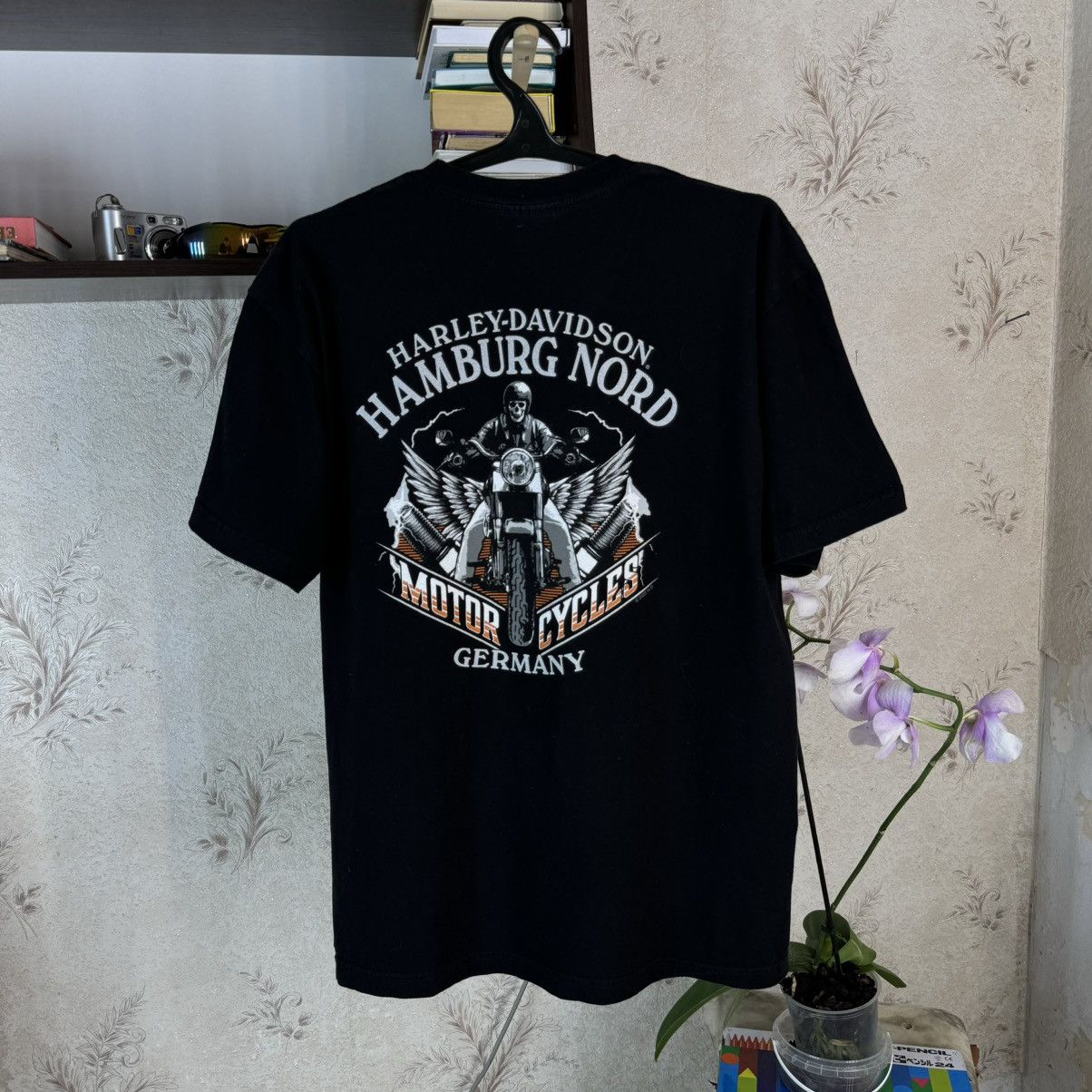 Harley Davidson × Vintage Harley Davidson T shirt Skeleton Biker Hamburg Nord Germany Size US XXL / EU 58 / 5 - 2 Thumbnail