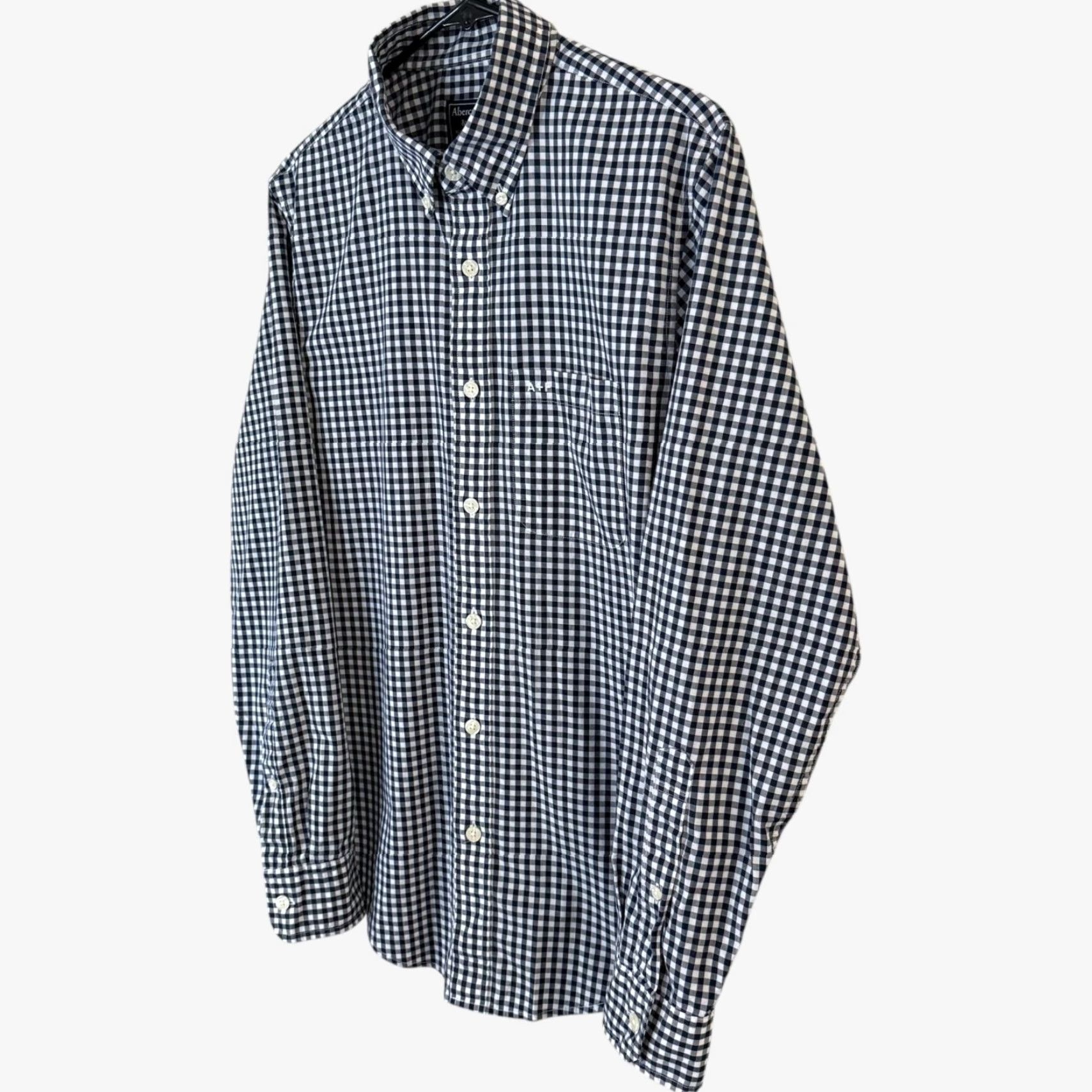 Abercrombie & Fitch Abercrombie & Fitch Gingham Plaid Button-Down Shirt Blue & White Men's M Medium Shirt Size US M / EU 48-50 / 2 - 2 Thumbnail