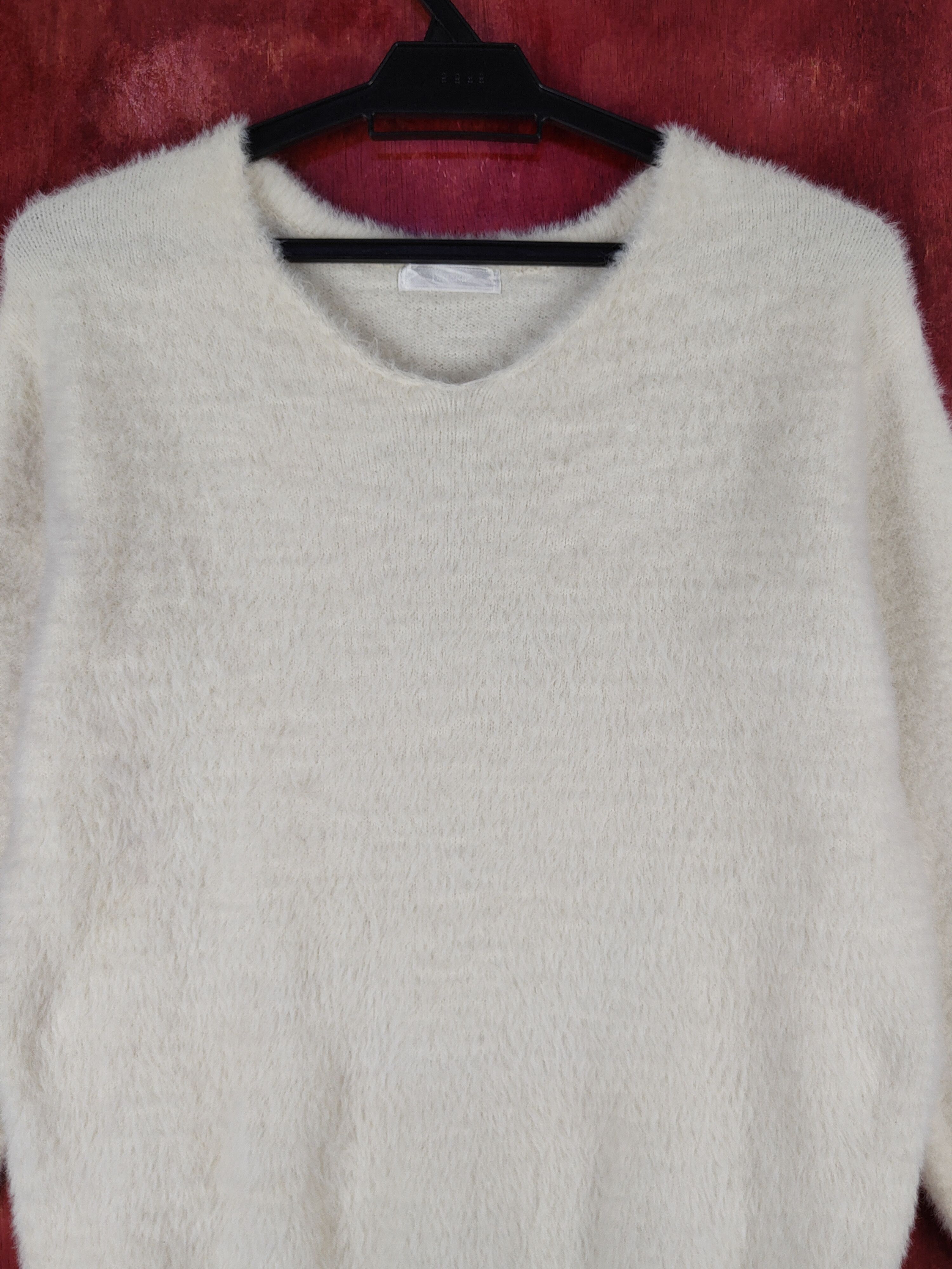 Homespun Knitwear × Japanese Brand × Vintage Dreskip Cream Shag Shaggy Fur Mohair Knitwear #S2277 Size M / US 6-8 / IT 42-44 - 2 Thumbnail