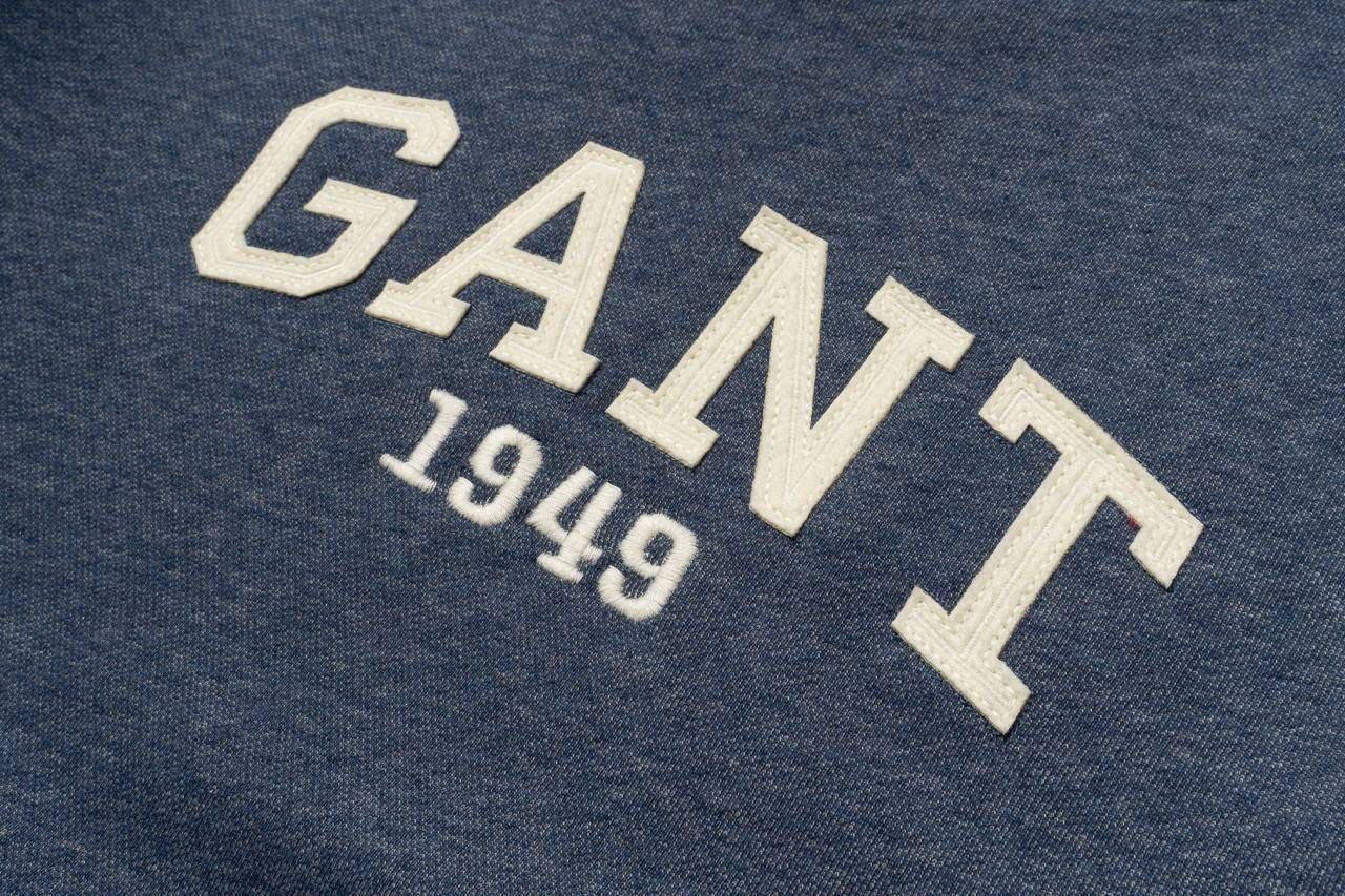Gant 🔵 GANT Logo Blue Cotton Classic Crew Neck Sweatshirt Size US M / EU 48-50 / 2 - 7 Thumbnail