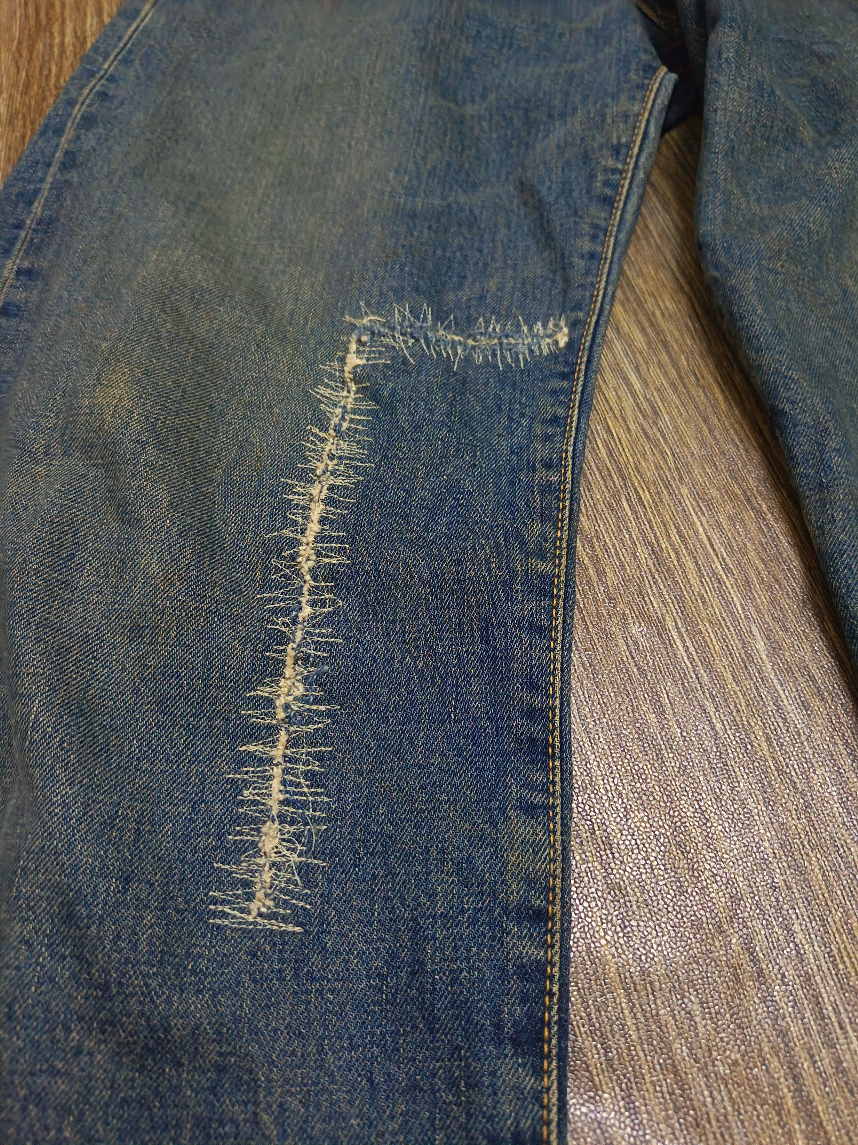 Kapital Vintage distresssed edwin 505 X selvedge Size US 29 - 2 Thumbnail