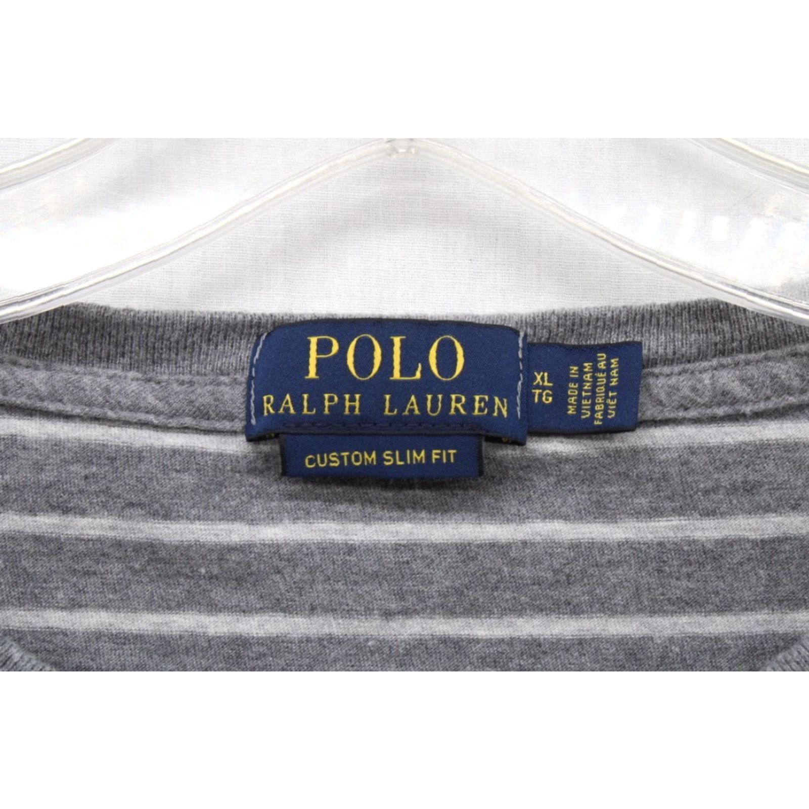 Polo Ralph Lauren Polo Ralph Lauren T Shirt Men's XL Gray Stripe Custom Slim Fit Pony Logo Soft Size US XL / EU 56 / 4 - 5 Thumbnail