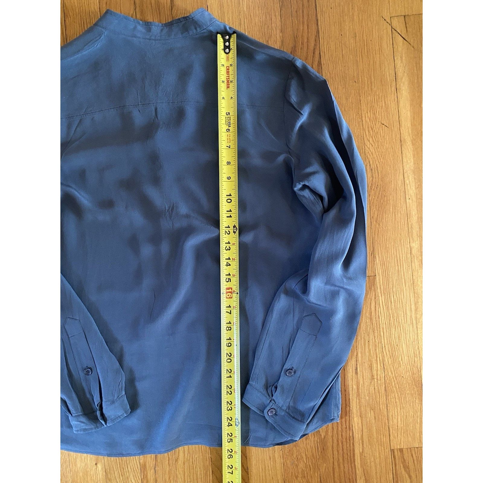 Stella McCartney Stella McCartney long sleeve silk blue blouse sz 42/med Size M / US 6-8 / IT 42-44 - 6 Thumbnail