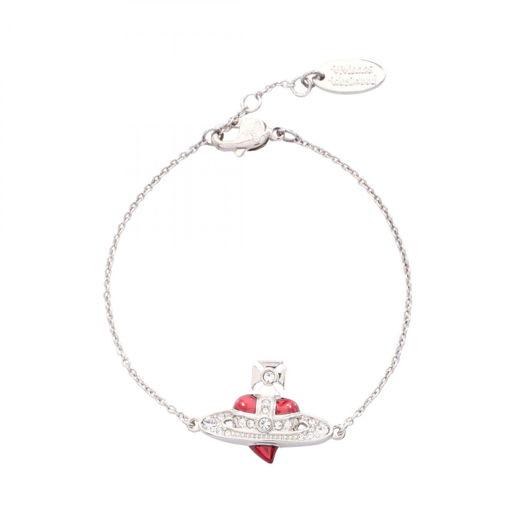 Vivienne Westwood Vivienne Westwood Vivienne Westwood NEW DIAMANTE HEART Stainless Steel Bracelet Metal Bracelet 6102021T02P383 DUTY FREE for USA Size ONE SIZE - 1 Thumbnail