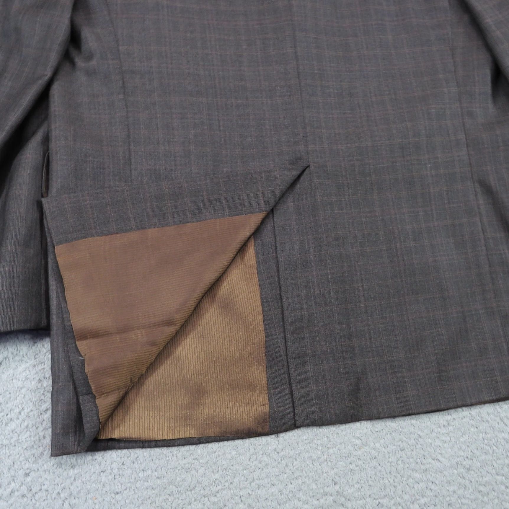 Jack Victor Jack Victor Sport Coat Blazer Mens 44L Brown Wool Glencheck Plaid Notch Lapel Single-Breasted Two-Button Front Vintage: No Size 44R - 5 Thumbnail