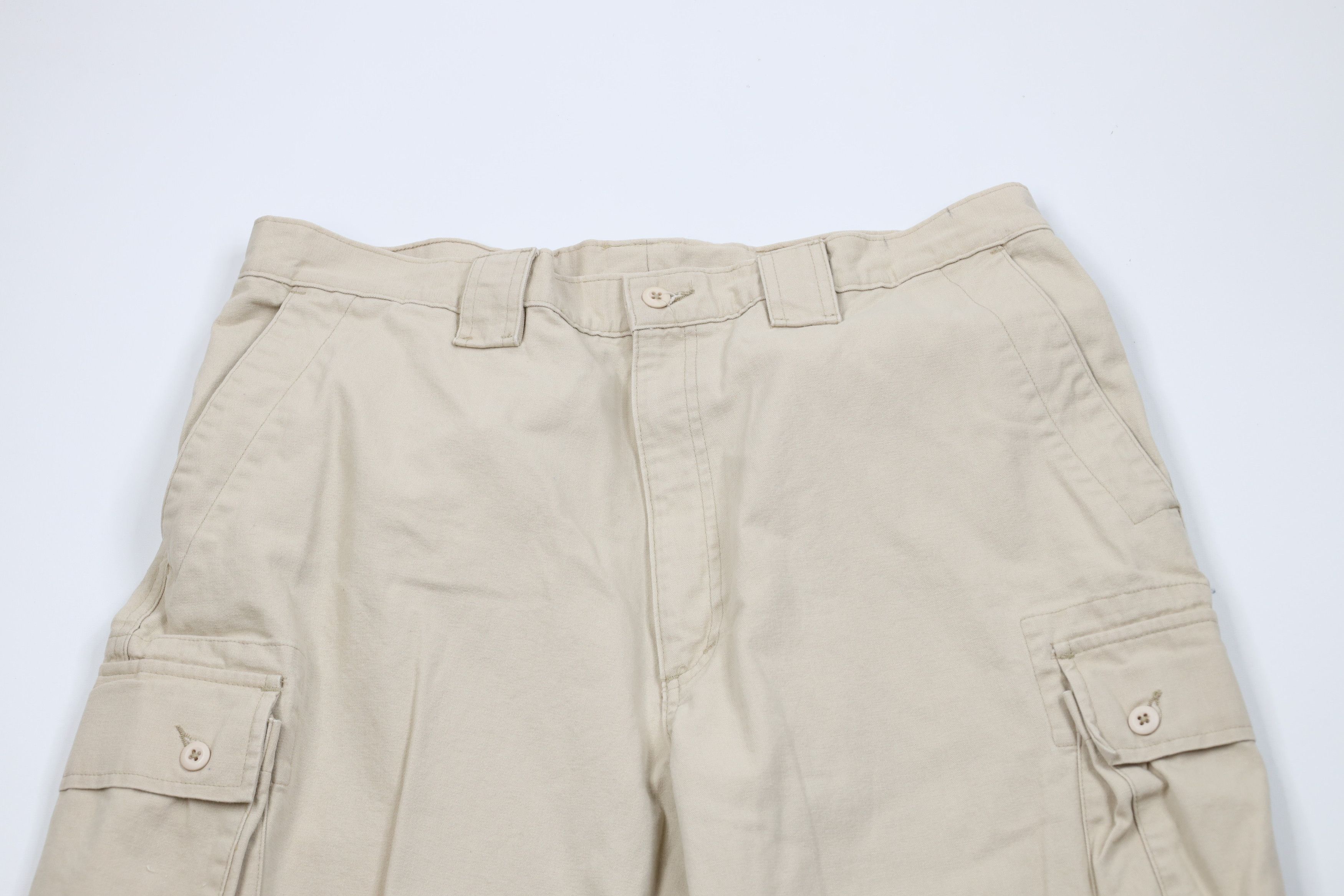 L.L. Bean × Vintage Vintage 90s LL Bean Heavy Safari Bush Wide Leg Cargo Pants Size US 38 / EU 54 - 2 Thumbnail