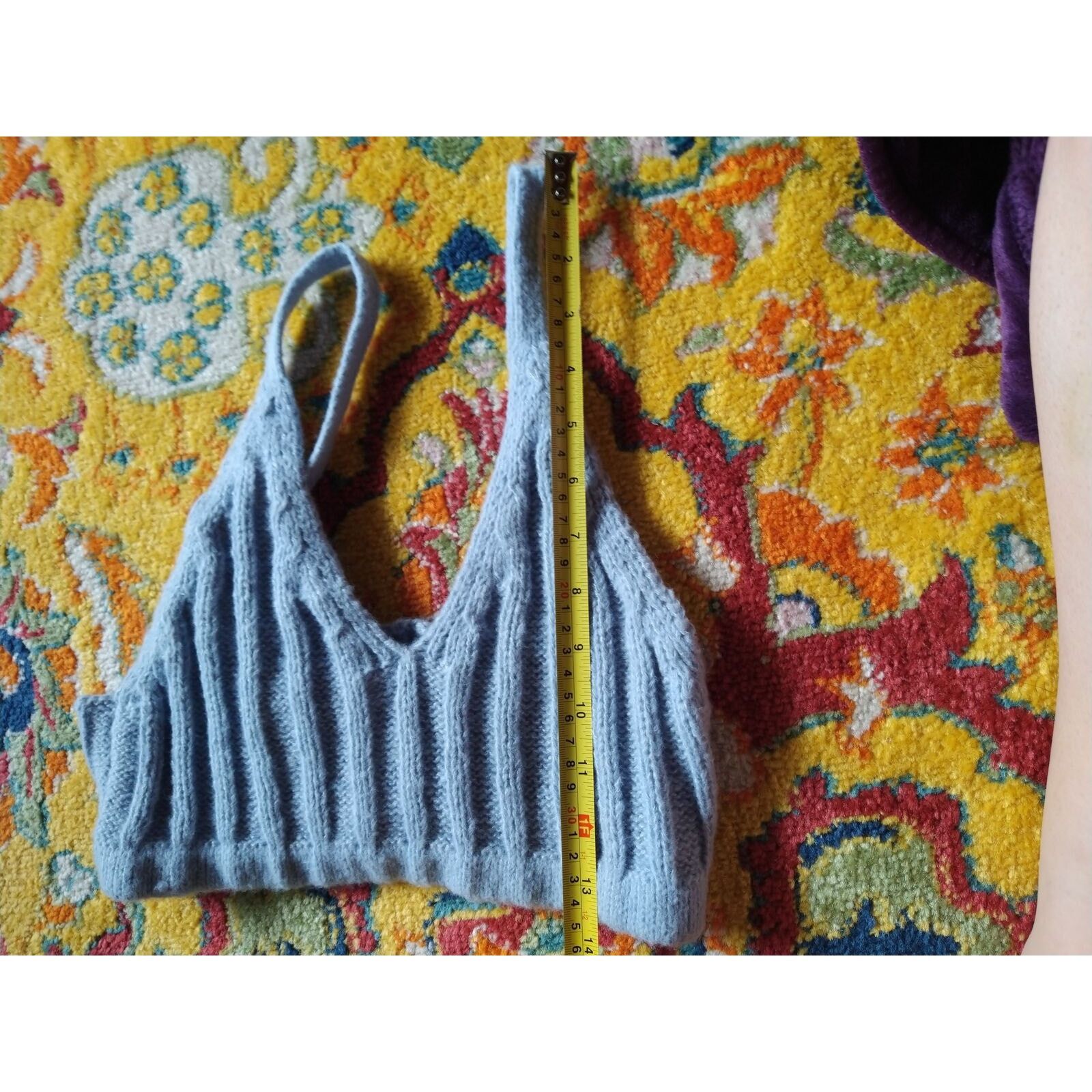 Other NWT Double Zero sky blue Knit V Neck Crop Top Womens Size XS Size XS / US 0-2 / IT 36-38 - 3 Thumbnail