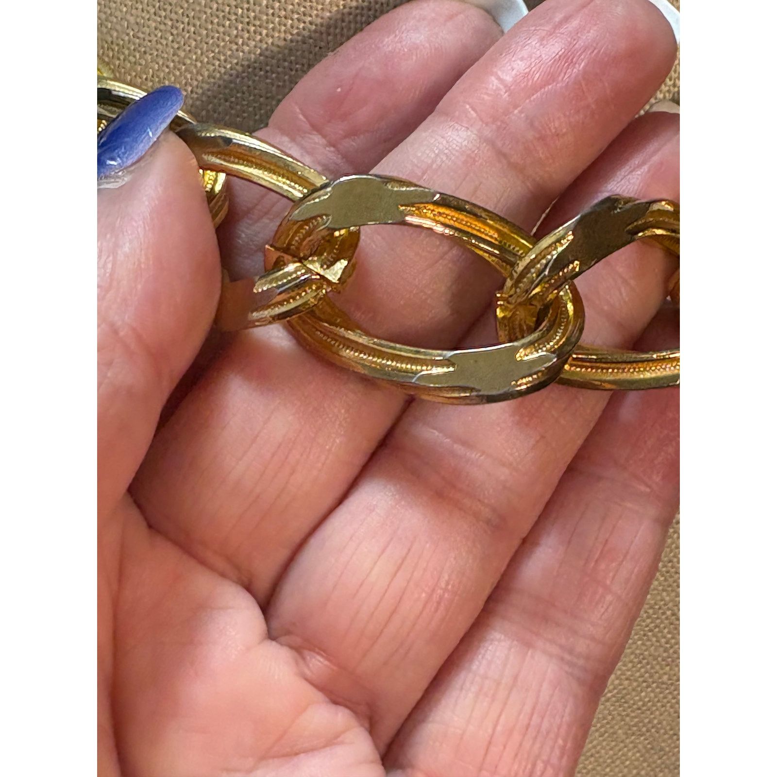 Other Vintage Gold Tone Oversized Link Chain Necklace 1980s 16" Size ONE SIZE - 7 Thumbnail