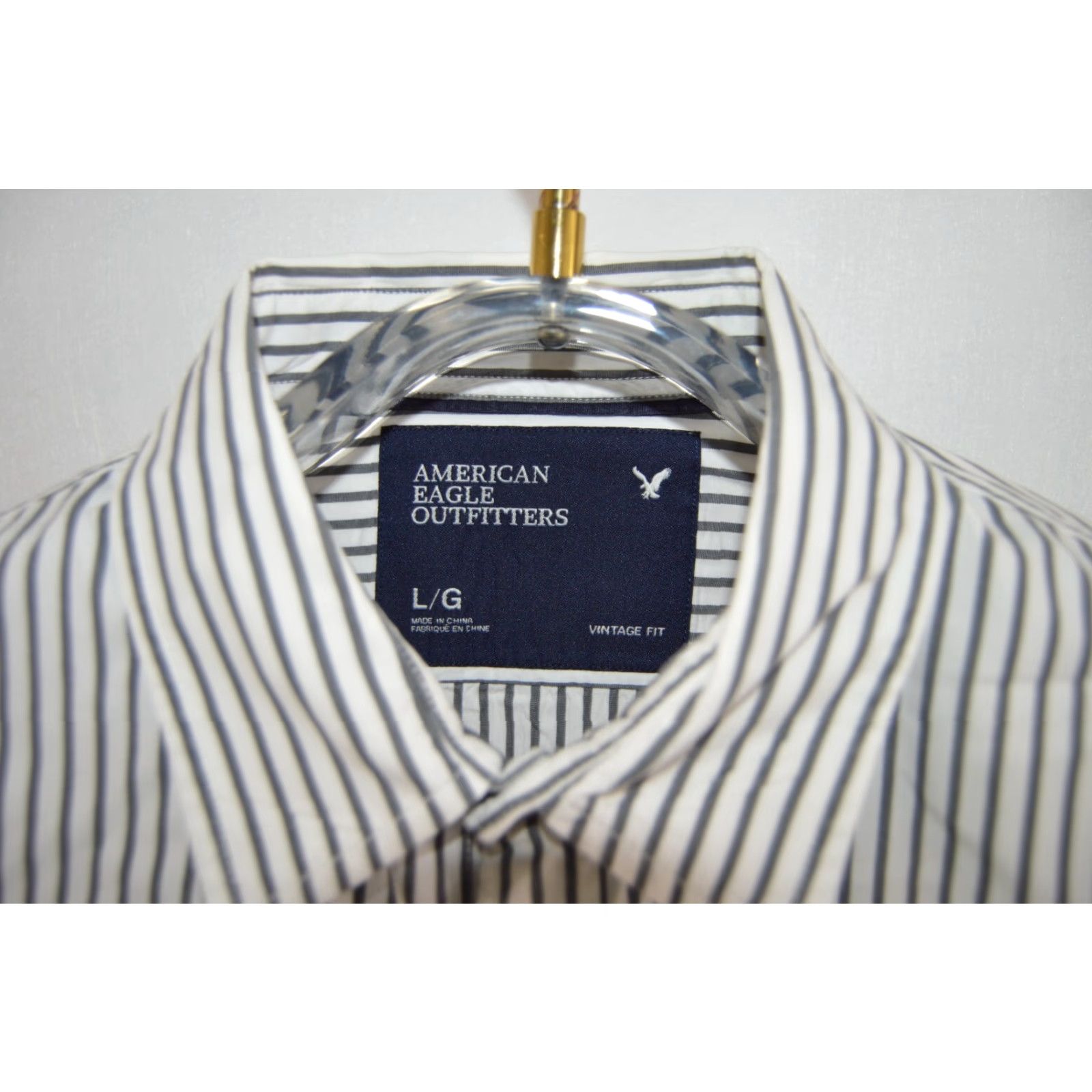 American Eagle Outfitters American Eagle Mens Shirt L White Striped Long Sleeve Button Up Casual Size US L / EU 52-54 / 3 - 4 Thumbnail