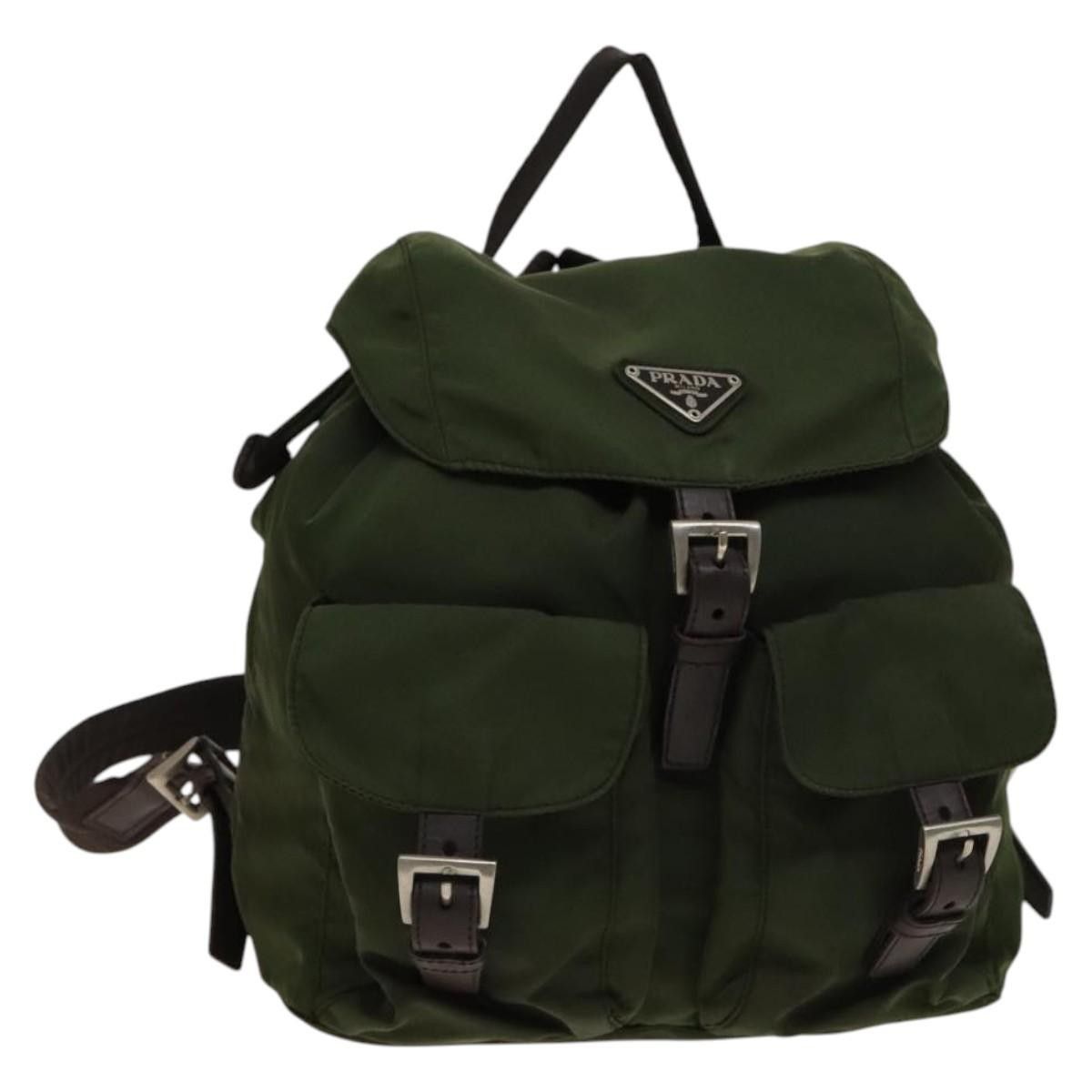 Prada Prada Vela Double Front Pocket Backpack Tessuto with Saffiano Leather Size ONE SIZE - 1 Thumbnail