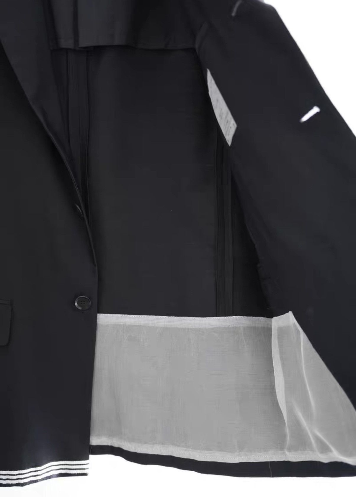 Yohji Yamamoto Yohji Yamamoto 02ss Silk White Stripe Suit K4 Size US L / EU 52-54 / 3 - 6 Thumbnail