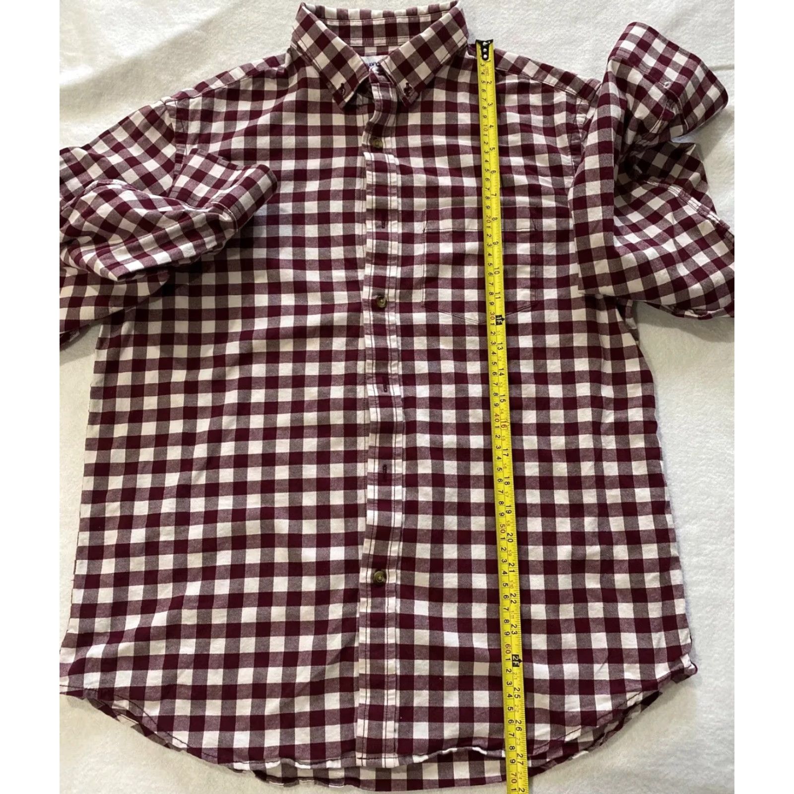 Old Navy Old Navy Button-Up Shirt Men M Red Check/24-23 Regular Fit Button-Down Collar Long Sleeve Pockets Size US M / EU 48-50 / 2 - 6 Thumbnail