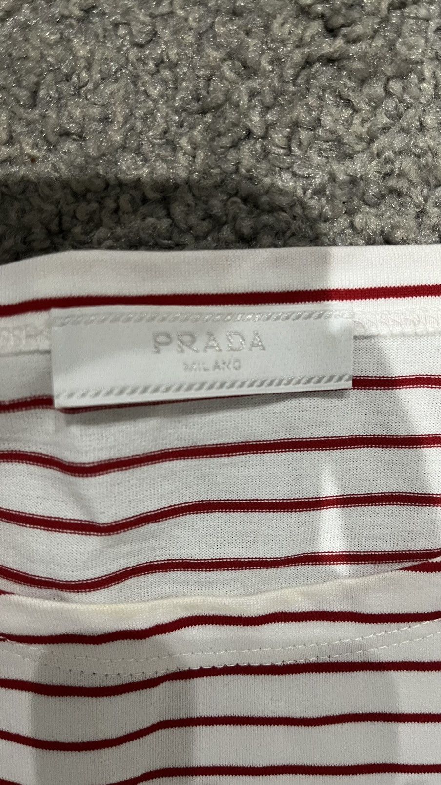 Prada Prada RedStriped cotton T-shirt / XXL Worn ONCE Size US XXL / EU 58 / 5 - 3 Thumbnail