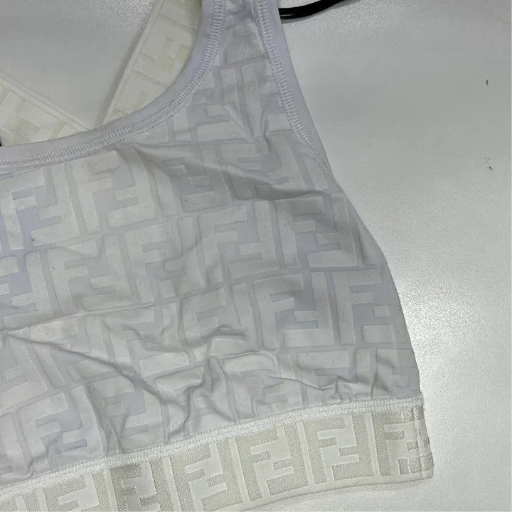 Fendi Fendi Logo Print Fitted Crop Tank Top -2507 Size S / US 4 / IT 40 - 5 Thumbnail