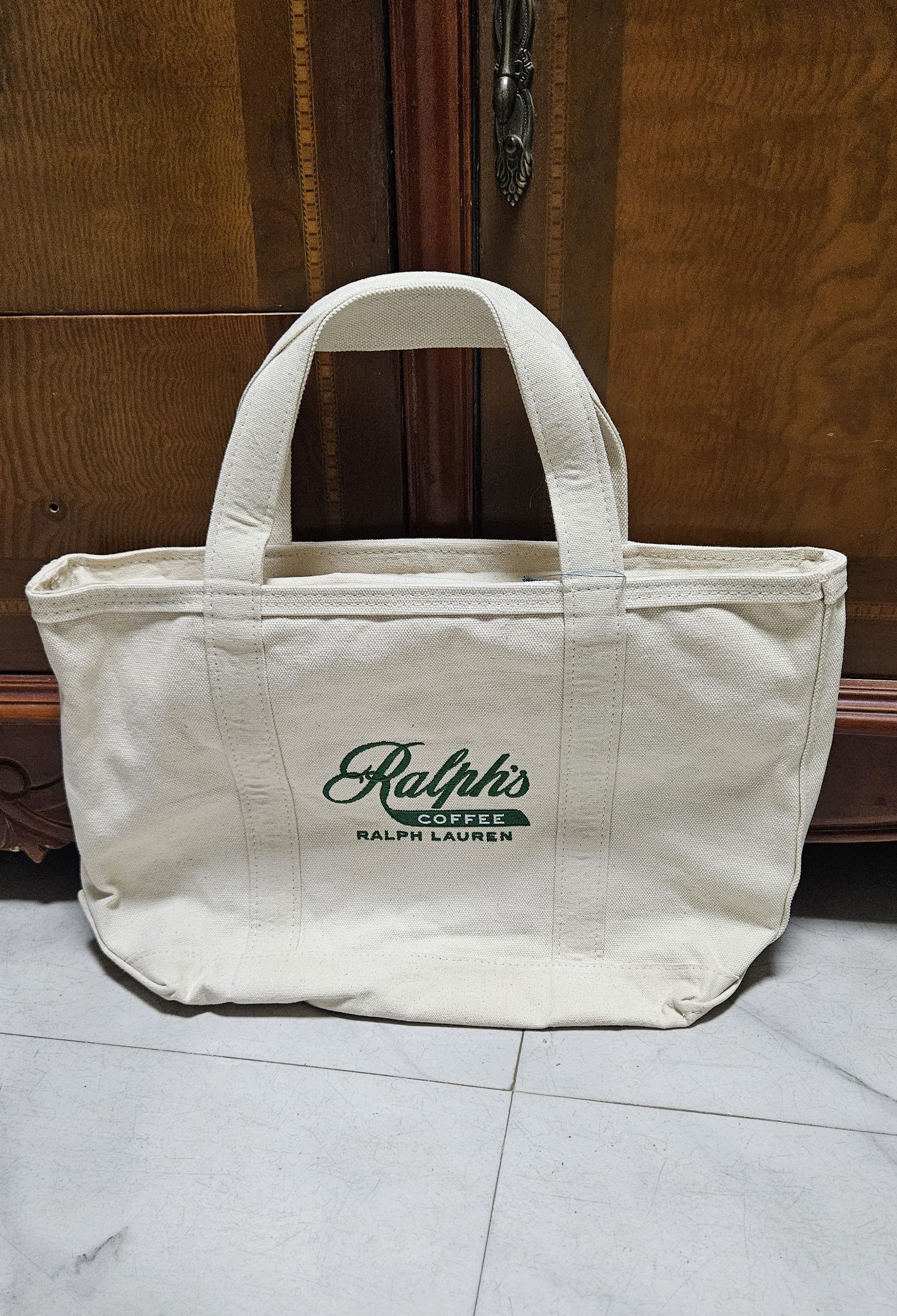 Polo Ralph Lauren NWOT Polo Ralph Lauren Coffee Canvas Tote Bag Neutral Size 26 - 1 Thumbnail