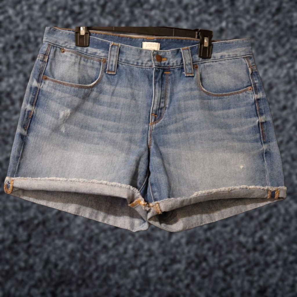 J.Crew J. Crew Blue Jean Shorts Distressed Raw Hem 100% Cotton Women's 31 #H52-35 Size 24" / US 00 / IT 34 - 1 Thumbnail