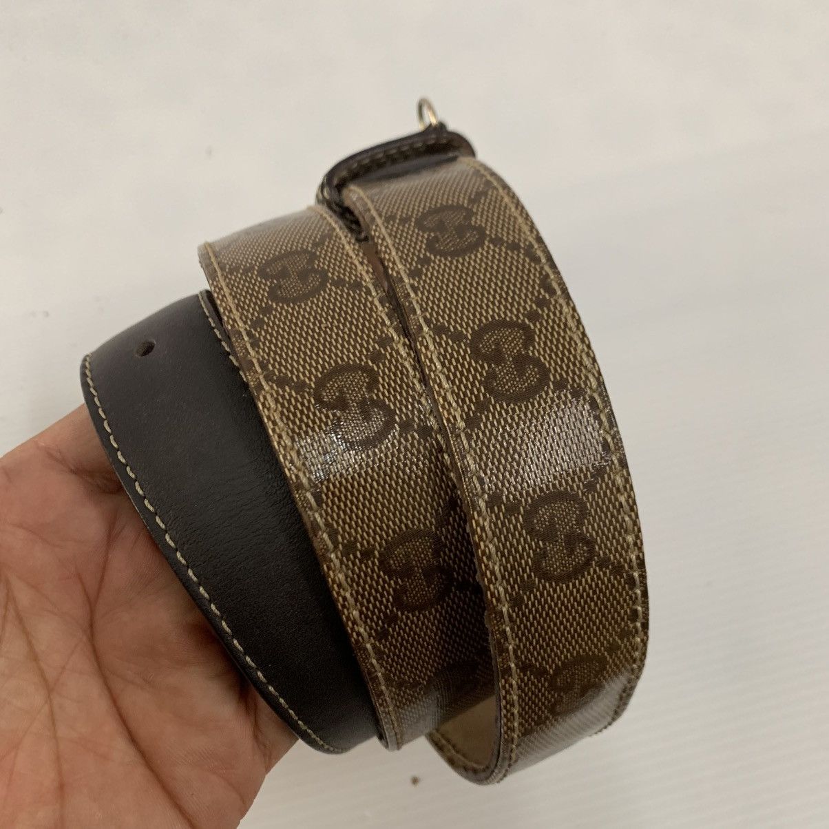 Gucci Authentic Gucci Monogram Leather Canvas Belts Size ONE SIZE - 3 Thumbnail