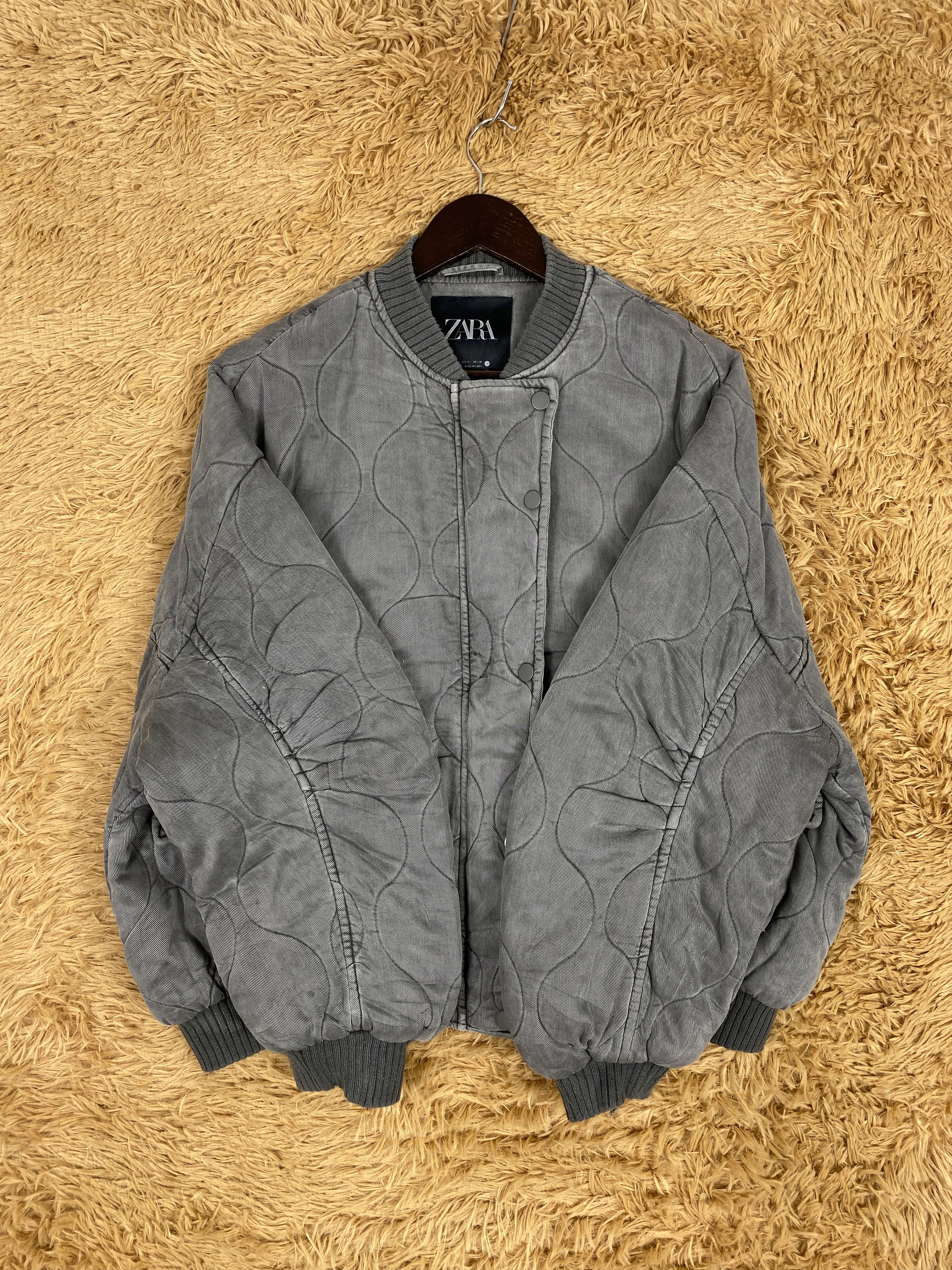 Zara Vintage Zara Rugged faded Quilted Bombers Jacket PJ2451 Size US L / EU 52-54 / 3 - 4 Thumbnail