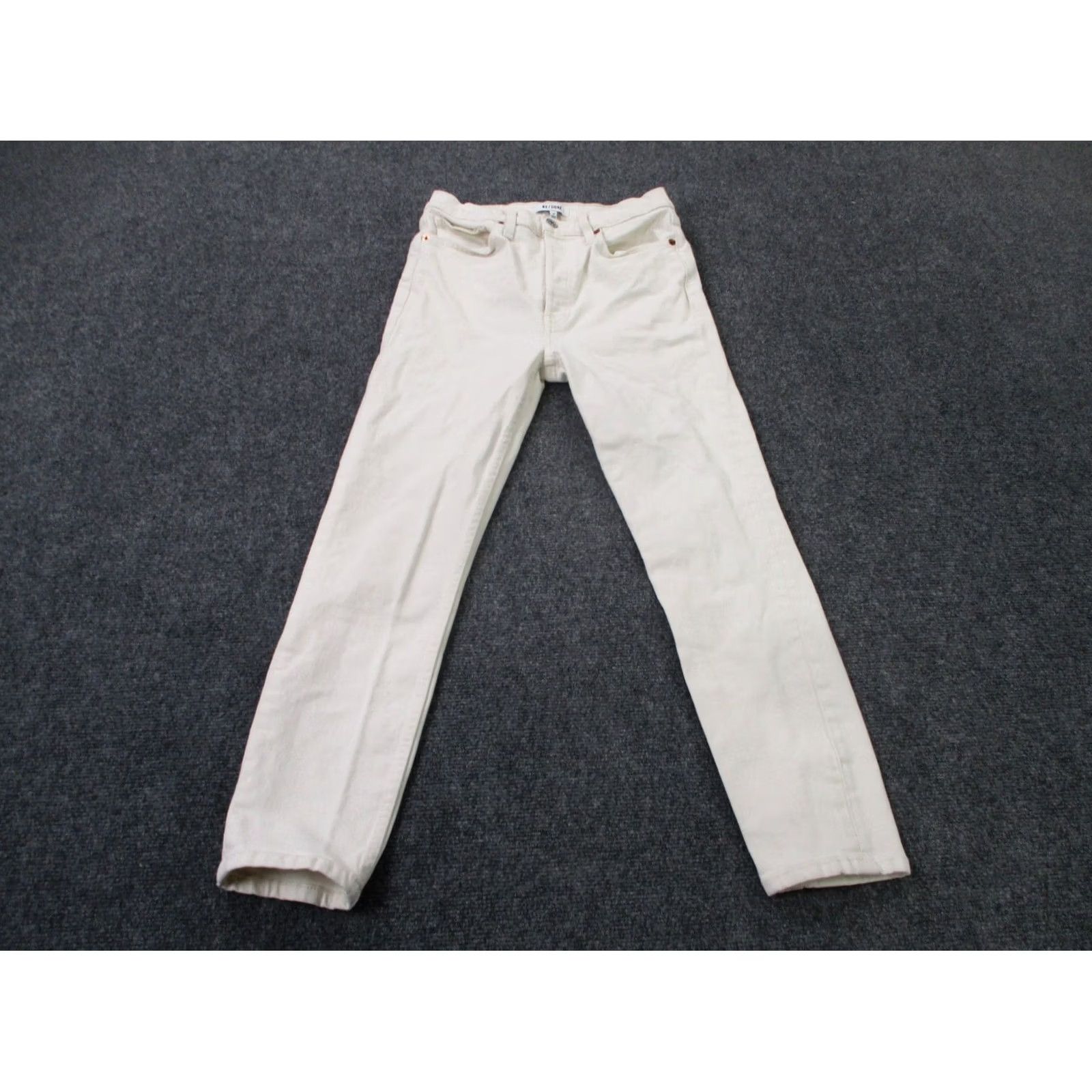 RE/DONE Re Done Pants Womens White Chino 90s High Rise Ankle Crop Straight Stretch 28 Size 28" / US 6 / IT 42 - 2 Thumbnail