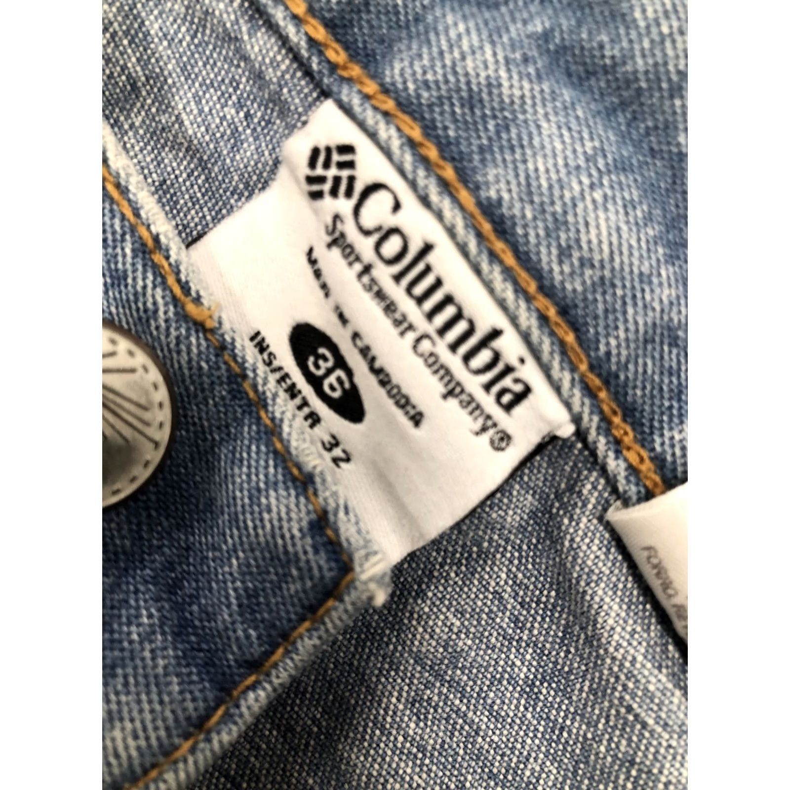 Vintage Columbia Sportswear Company Mens Jeans Blue Bonehead Size 36x27 (Label Says 32) Size US 36 / EU 52 - 6 Thumbnail