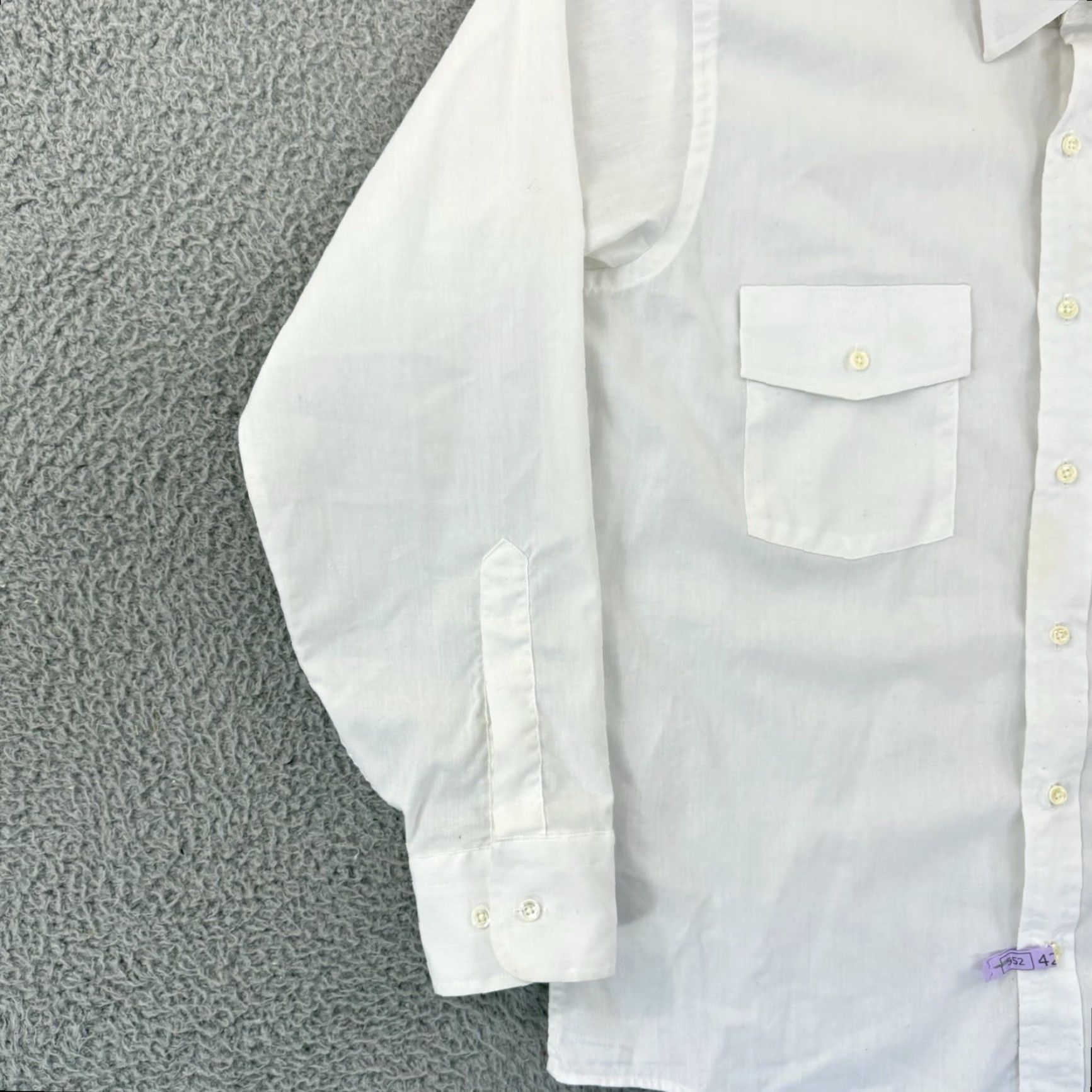 Arrow VINTAGE Arrow Shirt Mens Large White Long Sleeve 70s Career Casual Button Up USA Size US L / EU 52-54 / 3 - 4 Thumbnail