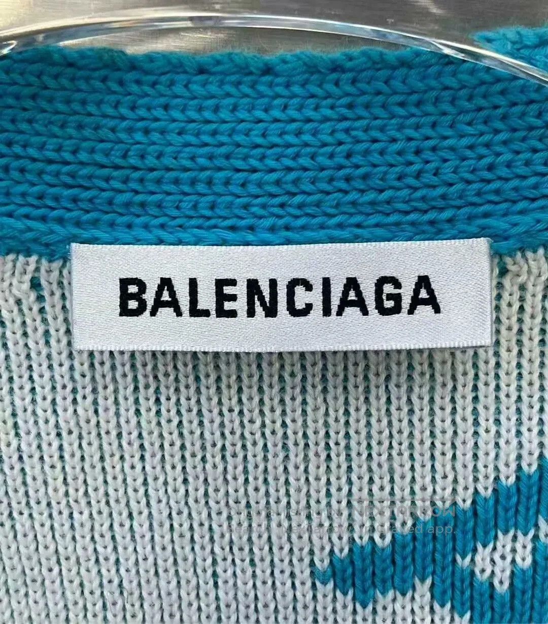 Balenciaga Balenciaga Blue Logo Knit Cardigan Coat. Size US XS / EU 42 / 0 - 3 Thumbnail