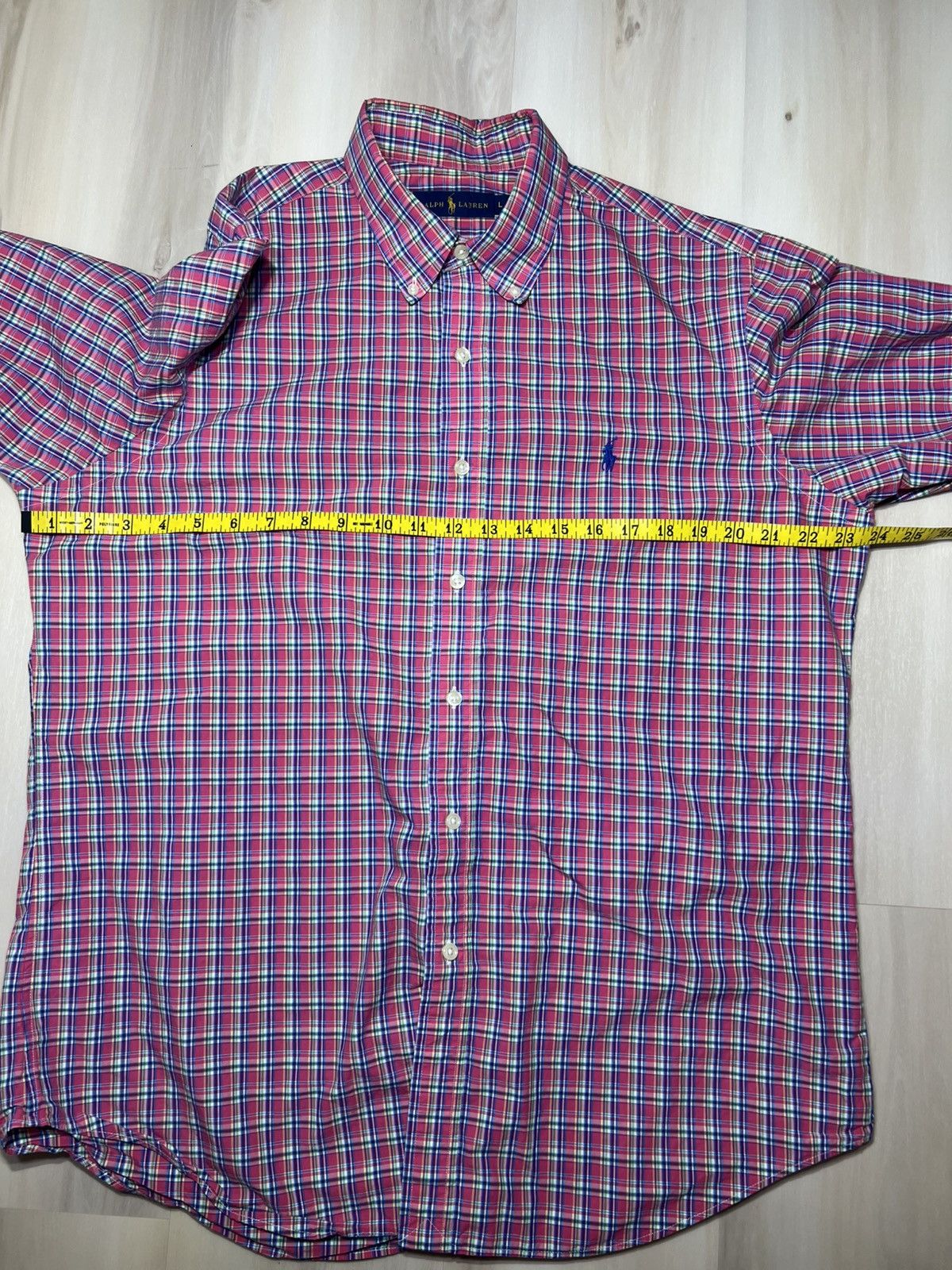 Polo Ralph Lauren Ralph Lauren CERISE PINK/BLUE Plaid Cotton Poplin Shirt Sz L Size US L / EU 52-54 / 3 - 5 Thumbnail