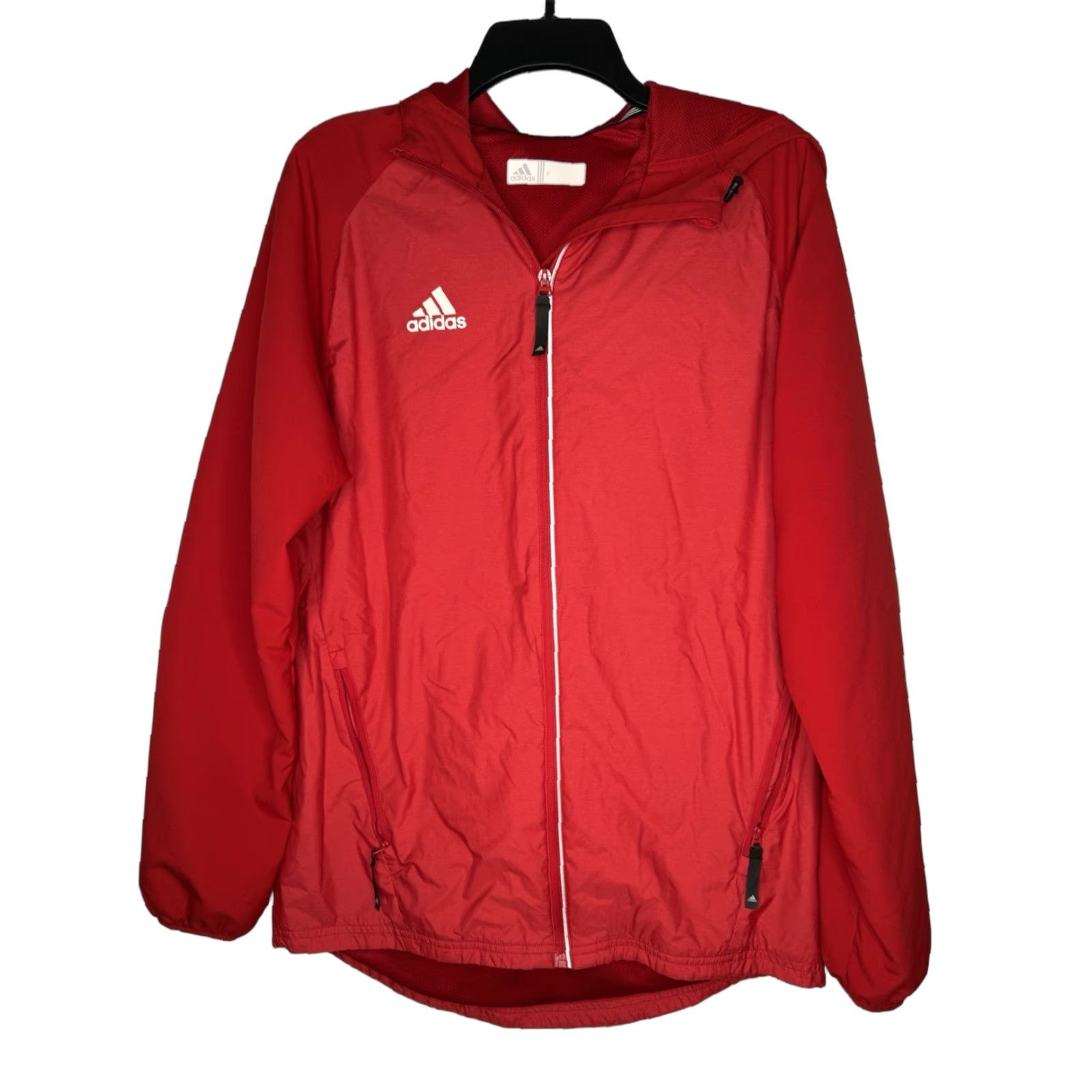 Adidas Adidas Full Zip Jacket Mens Small Red Hooded Athletic Lined Size US S / EU 44-46 / 1 - 1 Thumbnail
