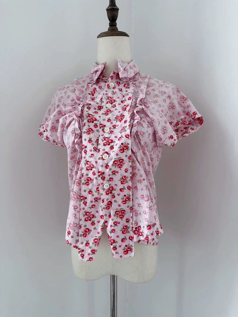 Comme des Garcons Comme Des Garcons Thread Twist Floret Short Sleeve Shirt Size S / US 4 / IT 40 - 1 Thumbnail