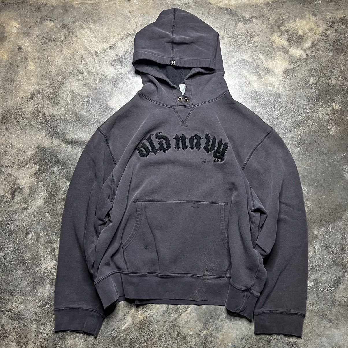 Old Navy × Vintage vintage old navy faded black distressed hoodie Size US XL / EU 56 / 4 - 1 Thumbnail