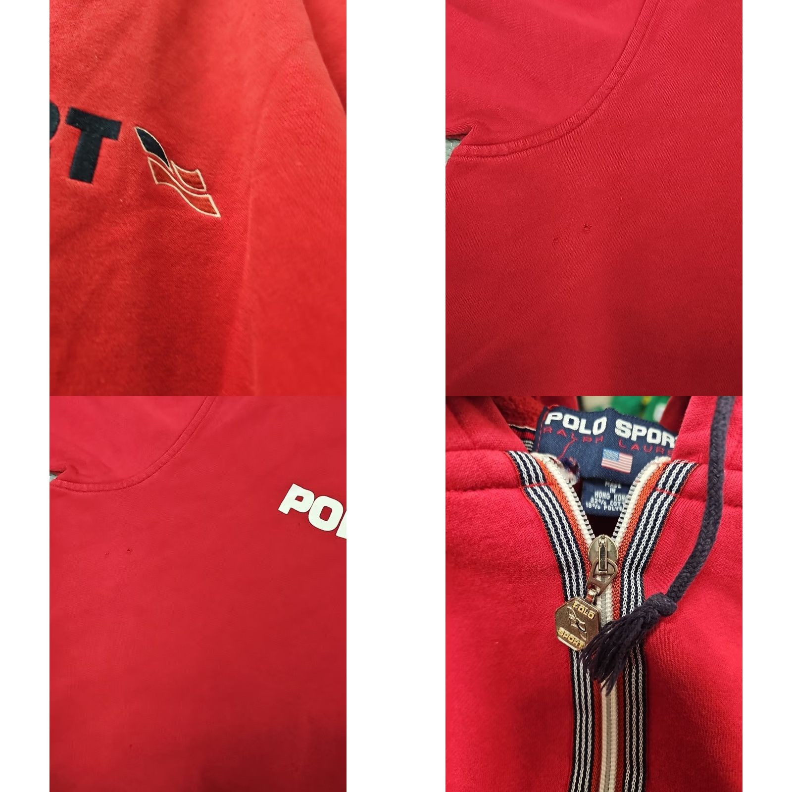 Ralph Lauren VINTAGE POLO SPORT RALPH LAUREN HOODIE 2XL MEN Red Embroidered Polo Sport ZIP Full Zip Pockets 90s Windows Logo Rare Size US XXL / EU 58 / 5 - 8 Thumbnail