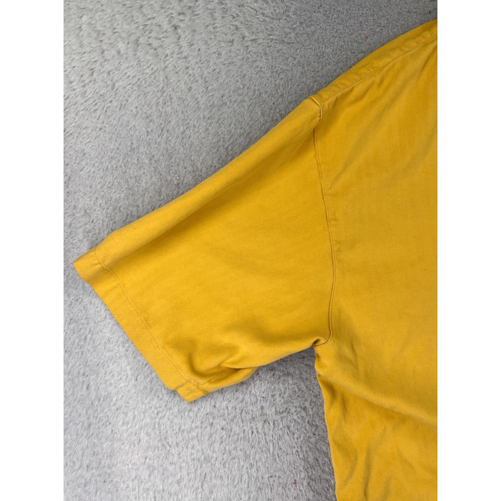 Tommy Bahama Tommy Bahama Shirt Men Extra Large Yellow Herringbone 100% Silk Hawaiian Button Mens Size US XL / EU 56 / 4 - 3 Thumbnail