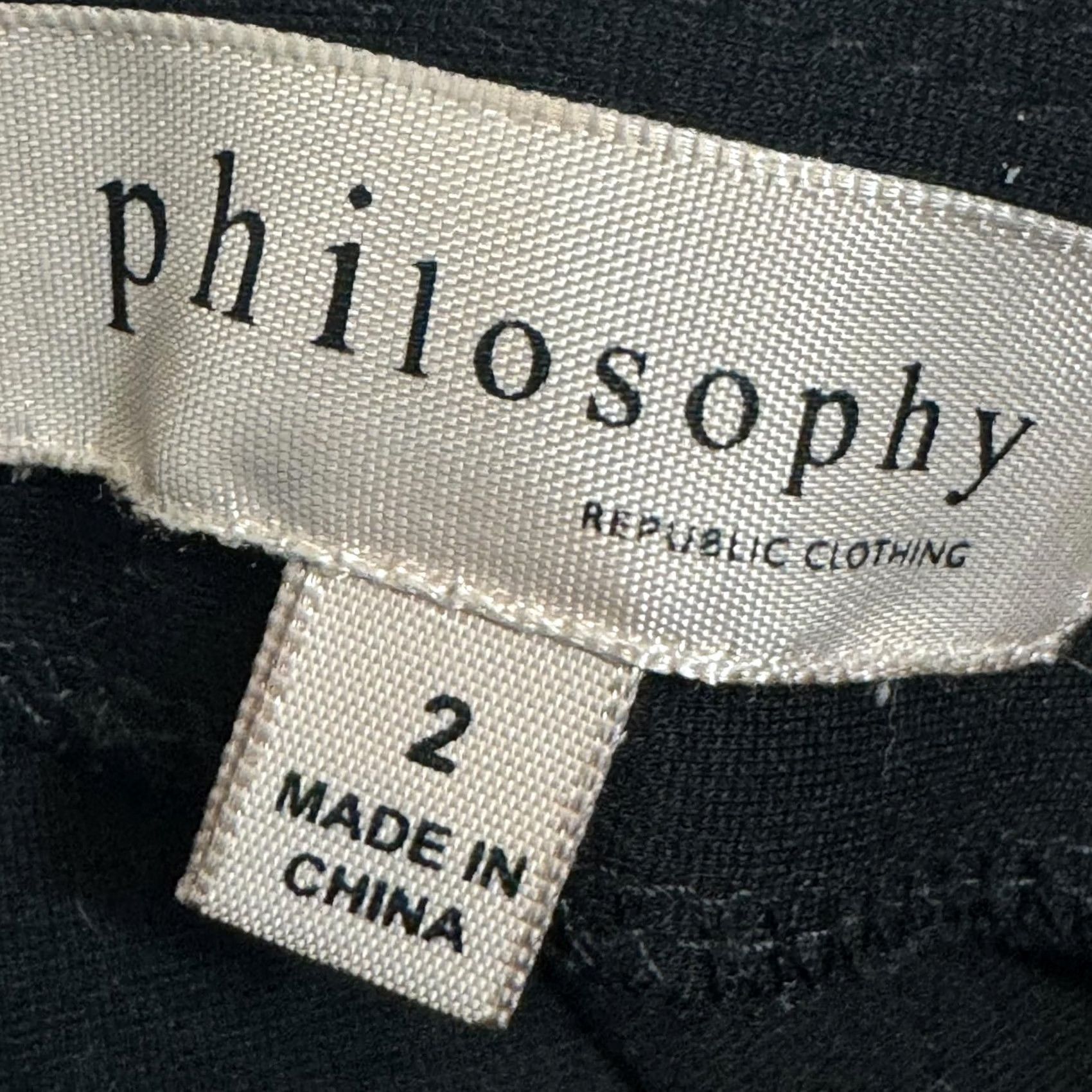 Vintage Philosophy Skirt Women’s Black A-Line Knee-Length Rayon Back-Zip Size 2 Classic Size 26" / US 2 / IT 38 - 5 Thumbnail