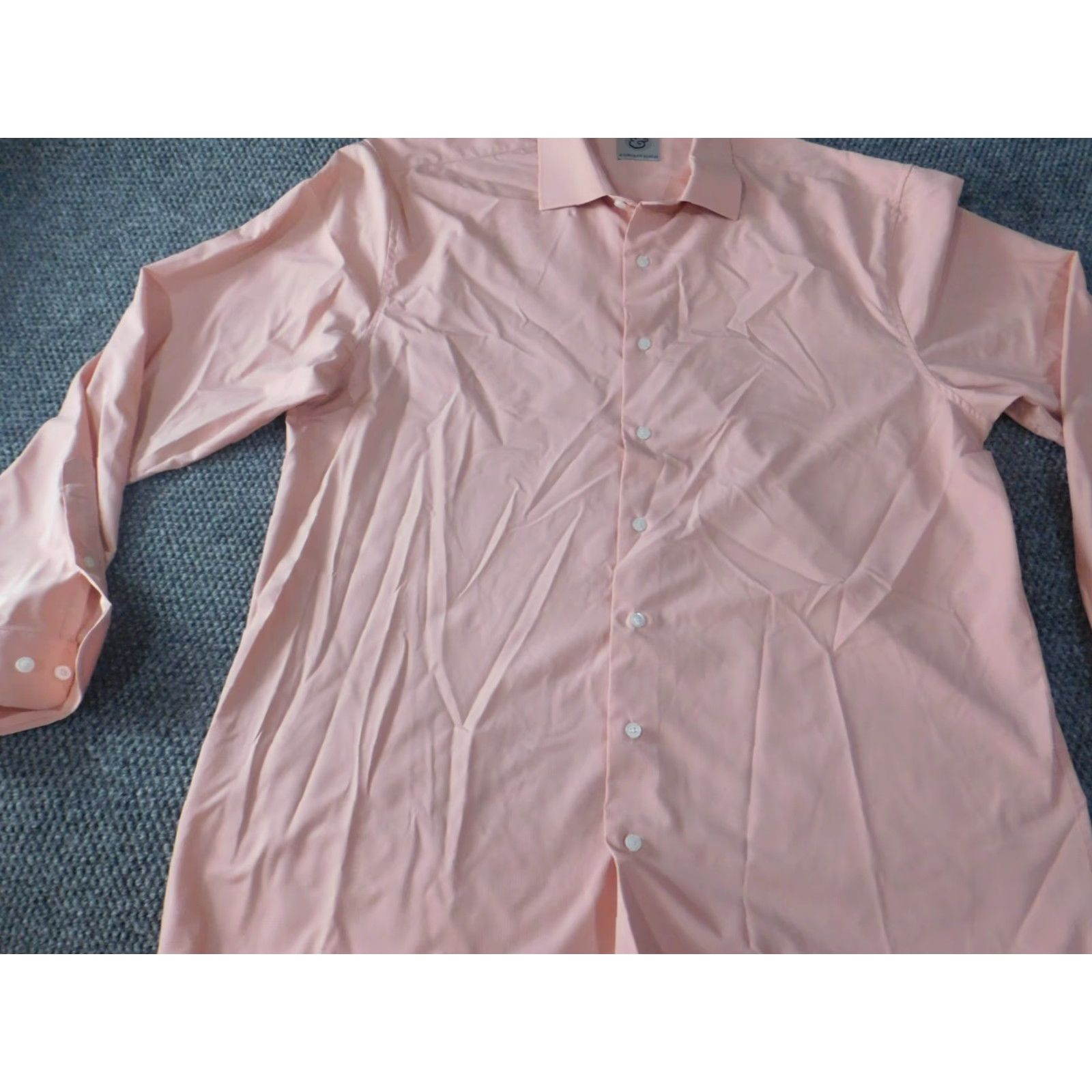 Pinko Kilburne and Finch Dress Shirt Men 17 Pink Solid Long Sleeve Button-Down Collared Regular Size 17 Mens Brooks Brothers 346 Modern Formal N/A Size 46R - 3 Thumbnail
