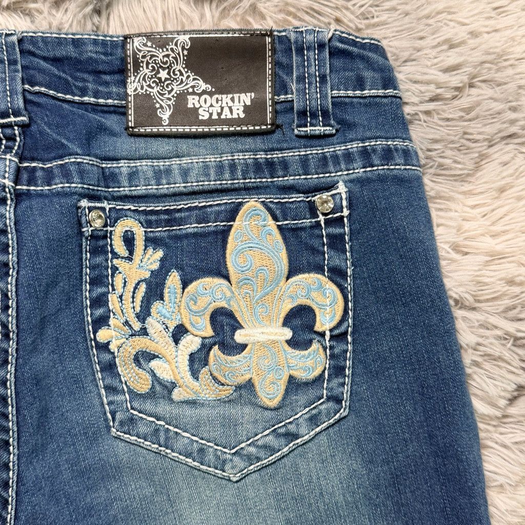 The Unbranded Brand Rockin’ Star Ranch Jeans Womens 31 Bling Western Size 31" - 5 Thumbnail
