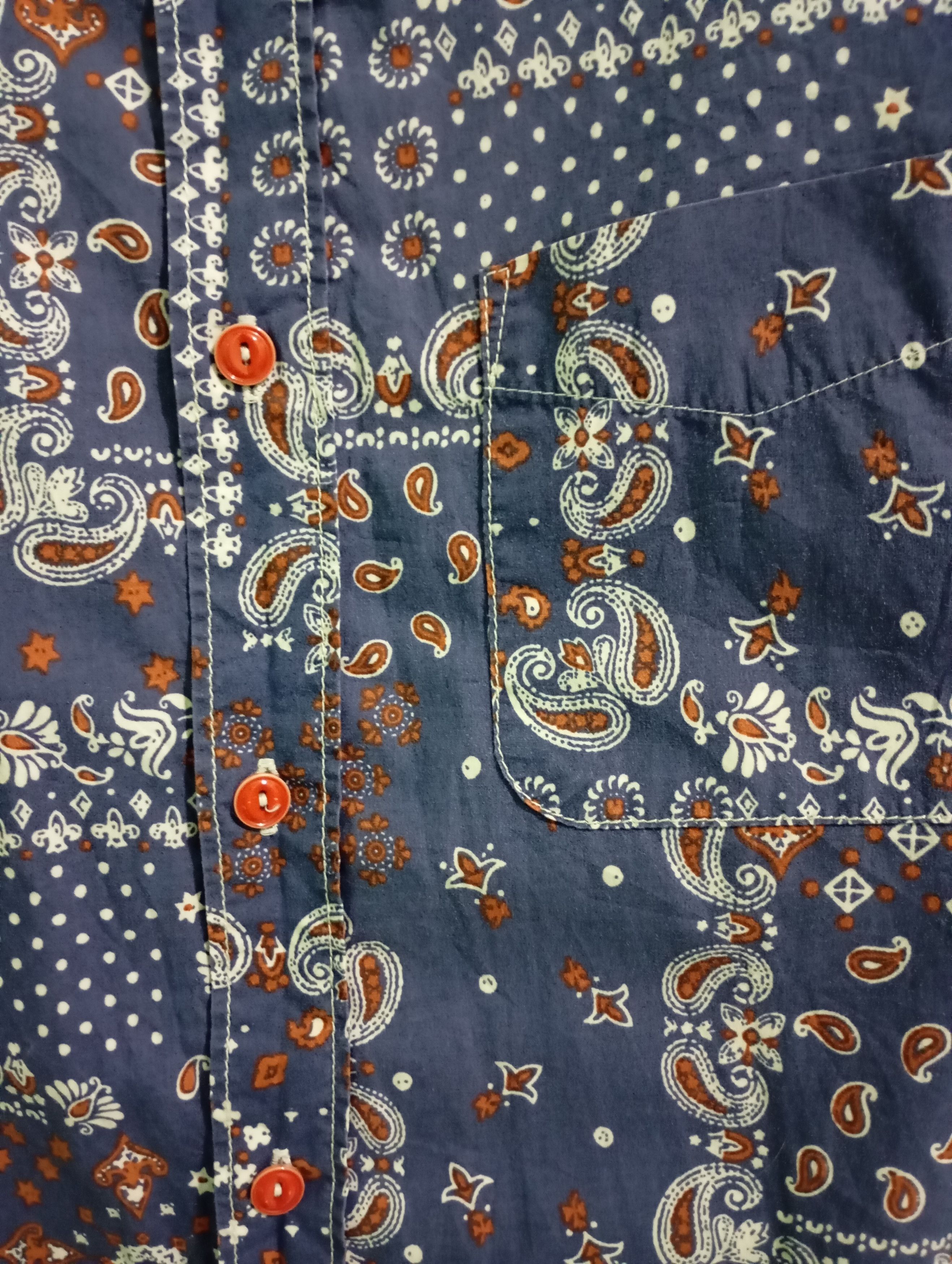 Japanese Brand Customellow Paisley 3/4 Sleeve Shirts Size M / US 6-8 / IT 42-44 - 3 Thumbnail